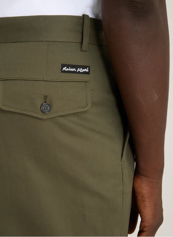 Pantalon ample uni | Vert by MAISON KITSUNÉ Pantalon ample uni Vert