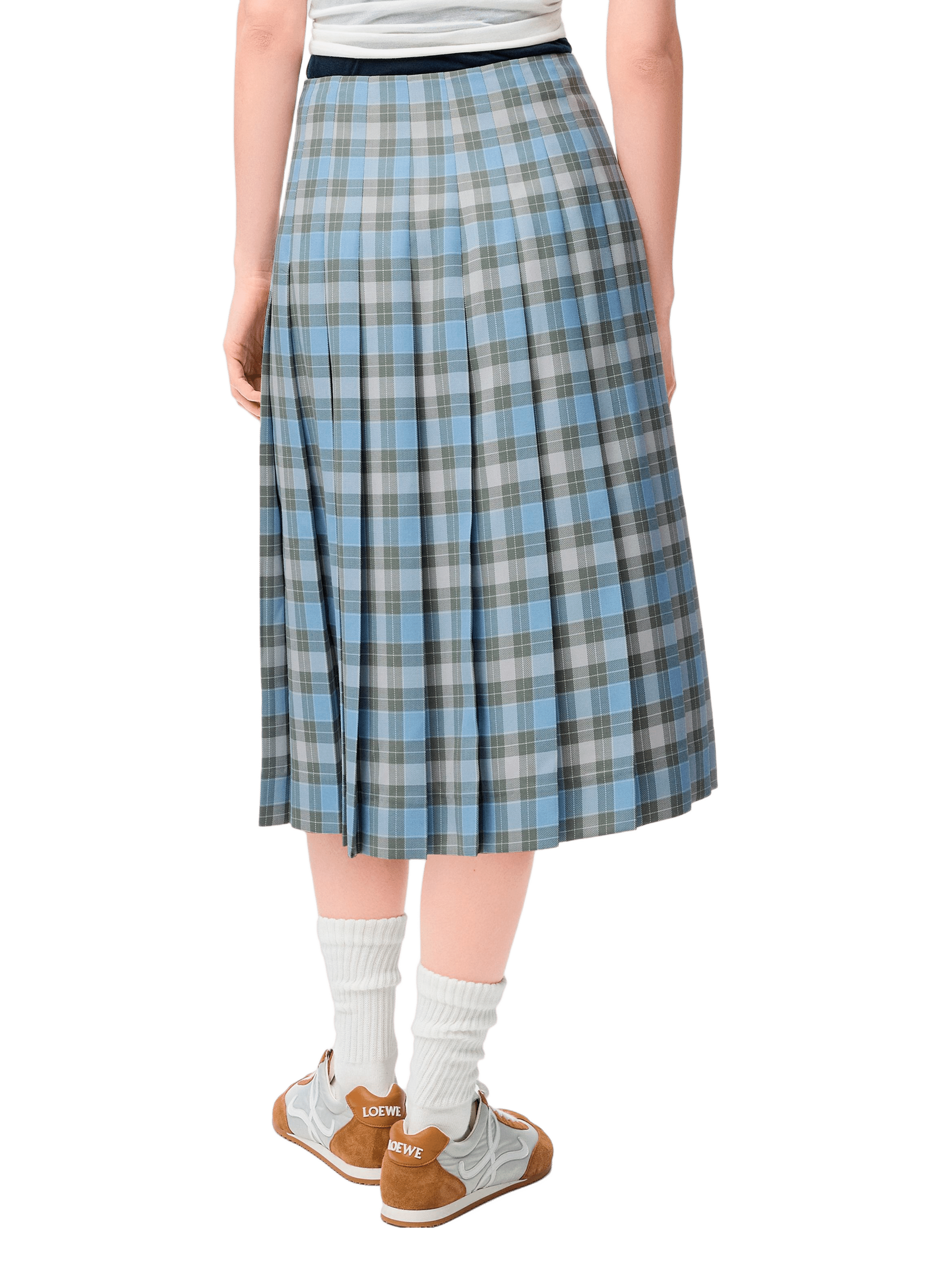 Pleated skirt in a wool blend LOEWE Blue