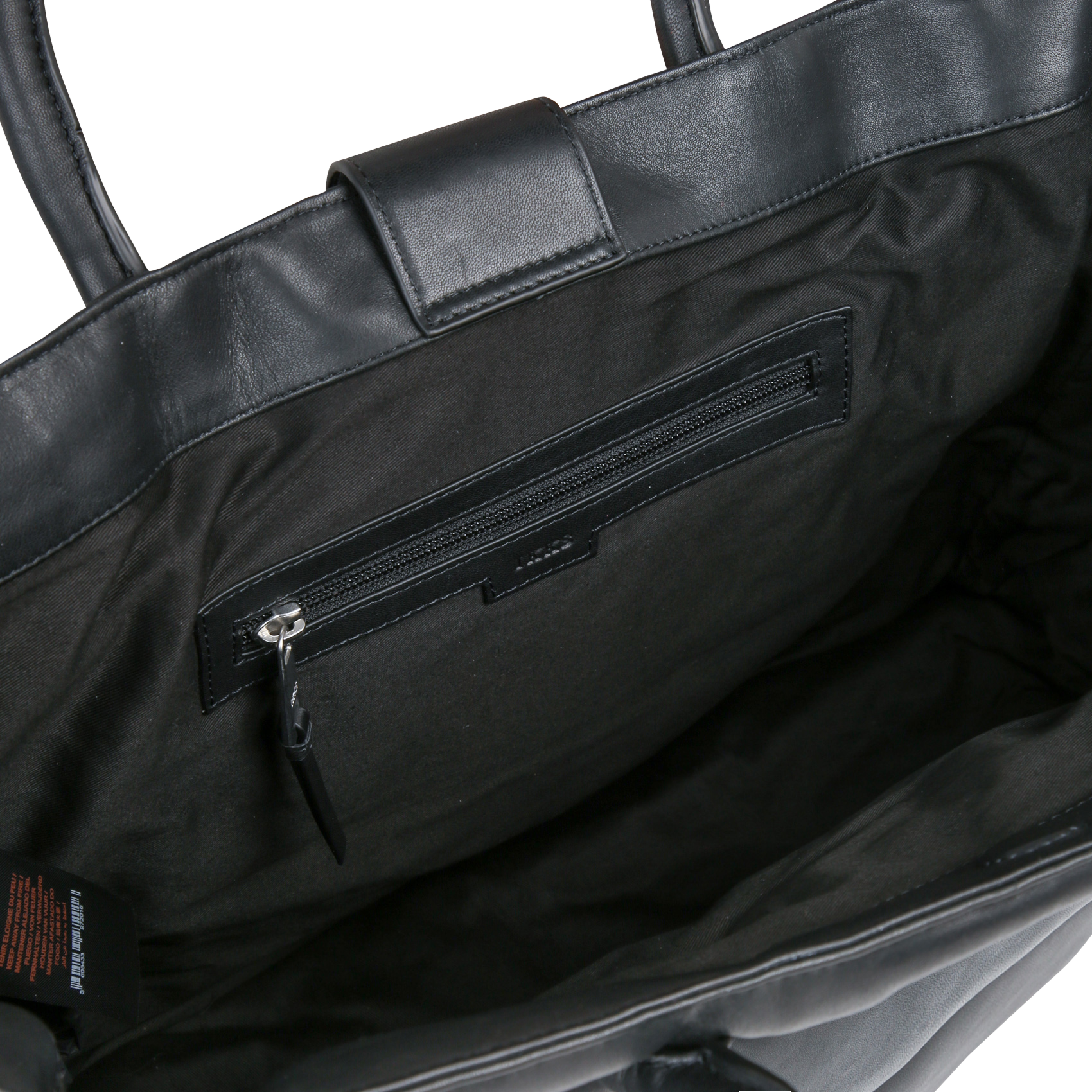 Sac shopper matelassé uni en cuir IKKS Noir