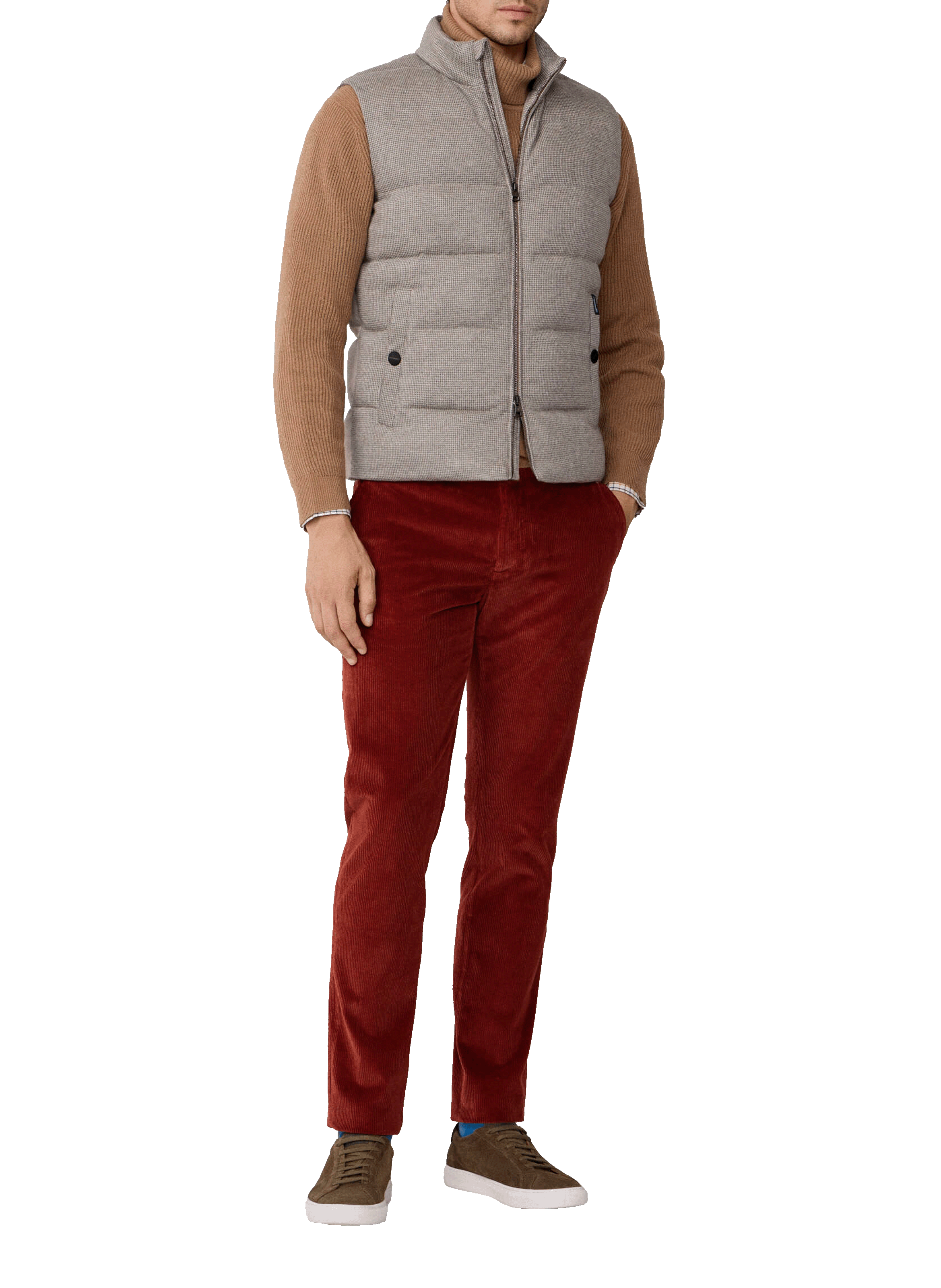 Veste sans manche matelassée à motif pied-de-poule FACONNABLE Marron