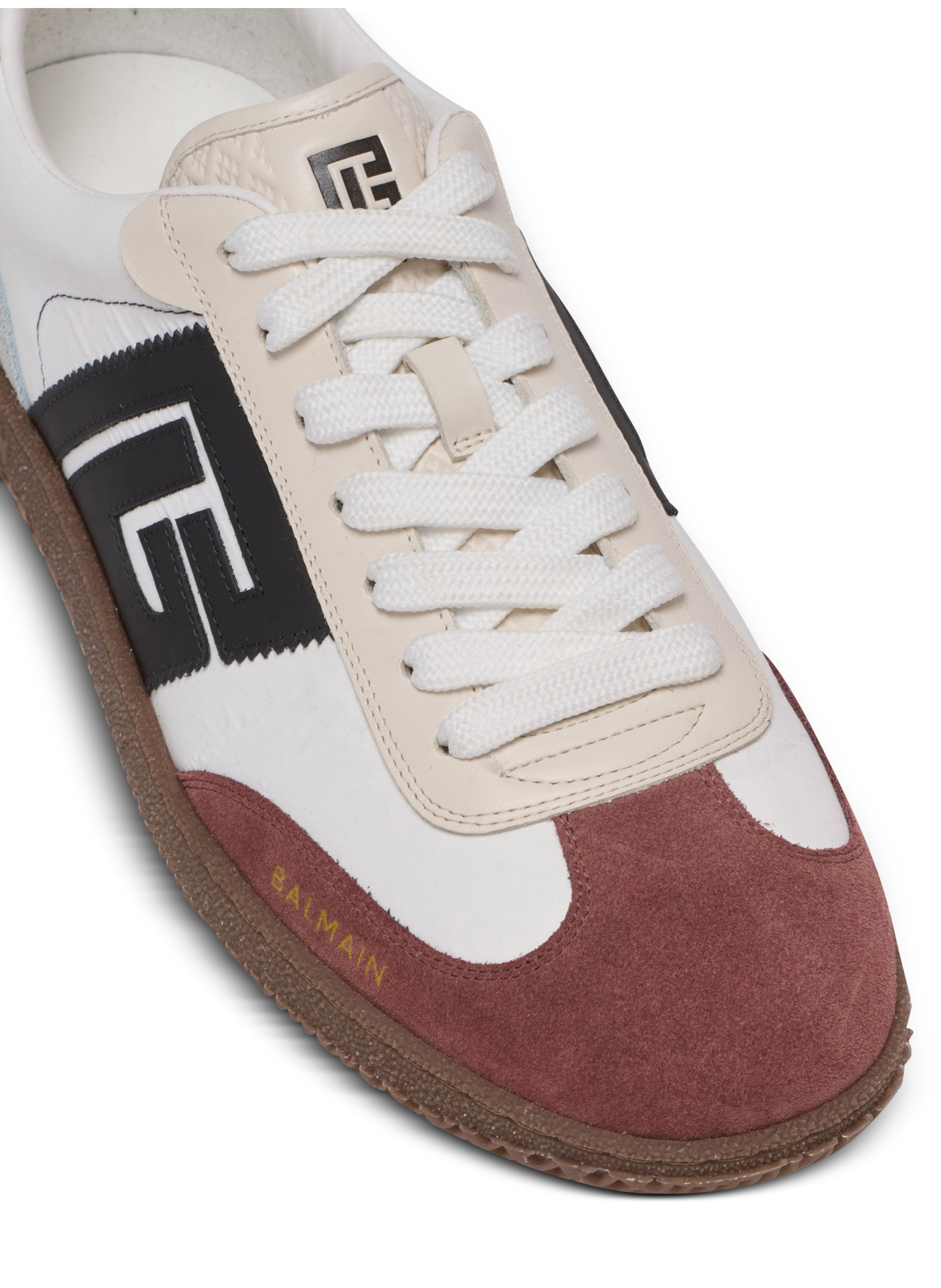 Baskets balmain swan en daim et nylon BALMAIN Blanc