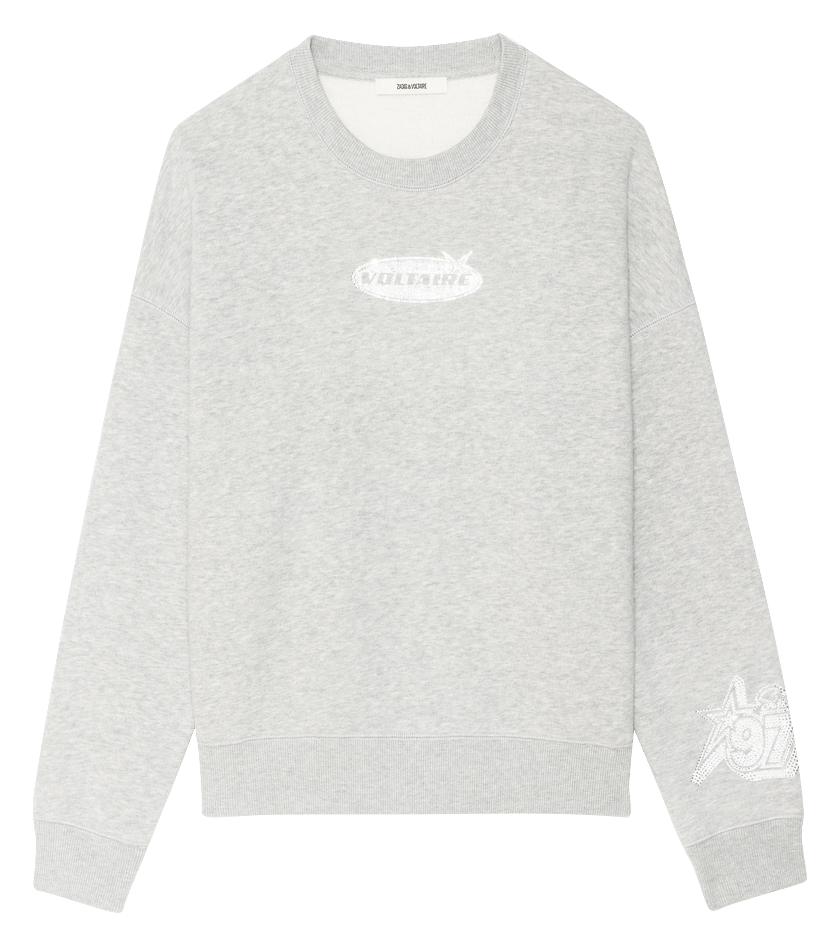 Sweatshirt col rond en coton mélangé mira ZADIG&VOLTAIRE Gris
