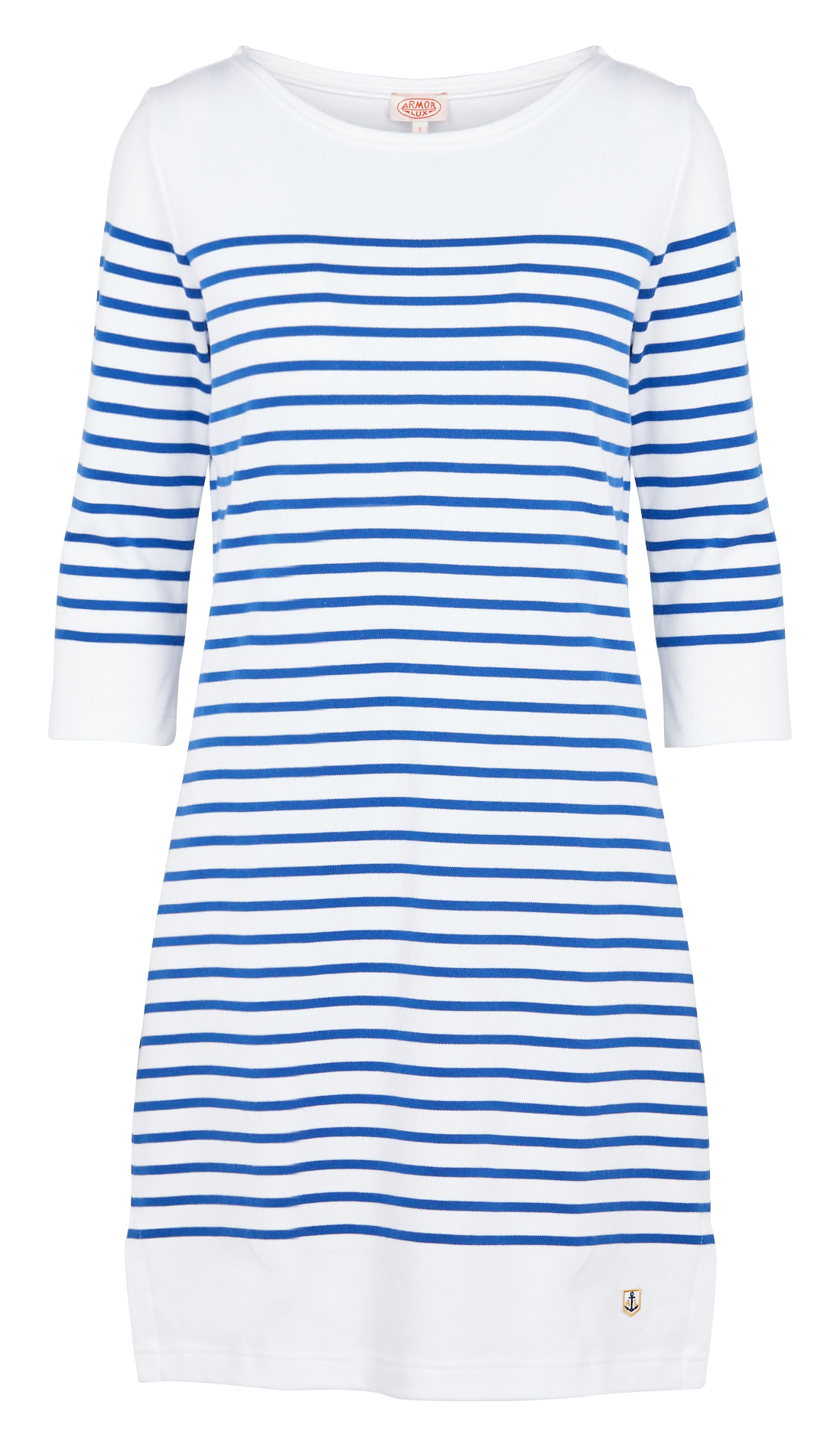 Robe col rond en coton rayé ARMOR-LUX Blanc
