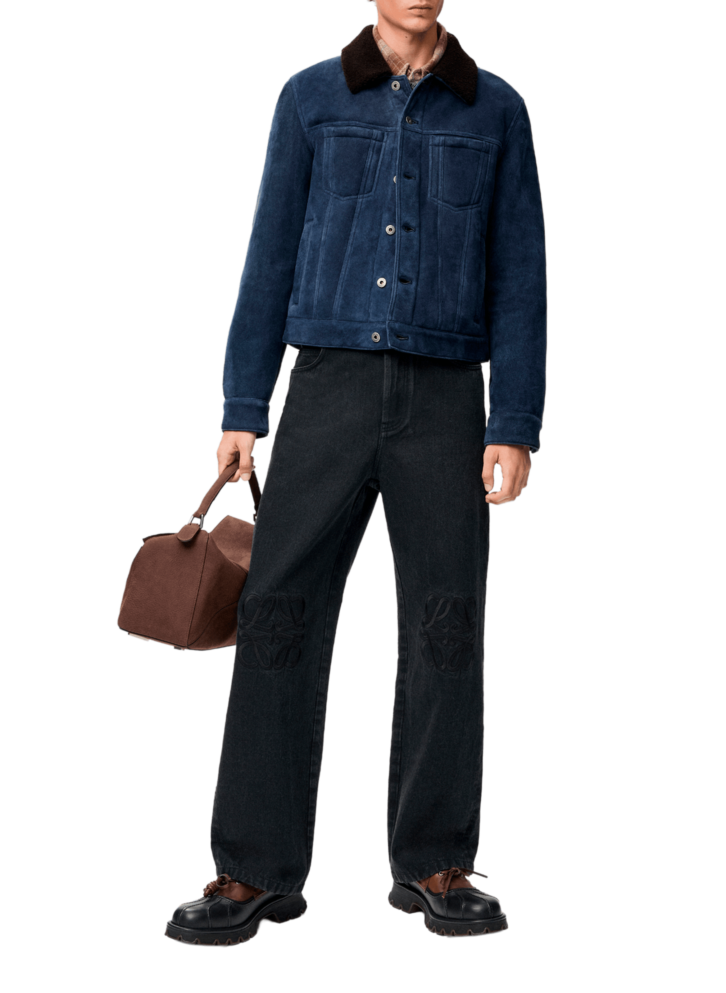 Baggy Anagram cotton denim jeans LOEWE Black