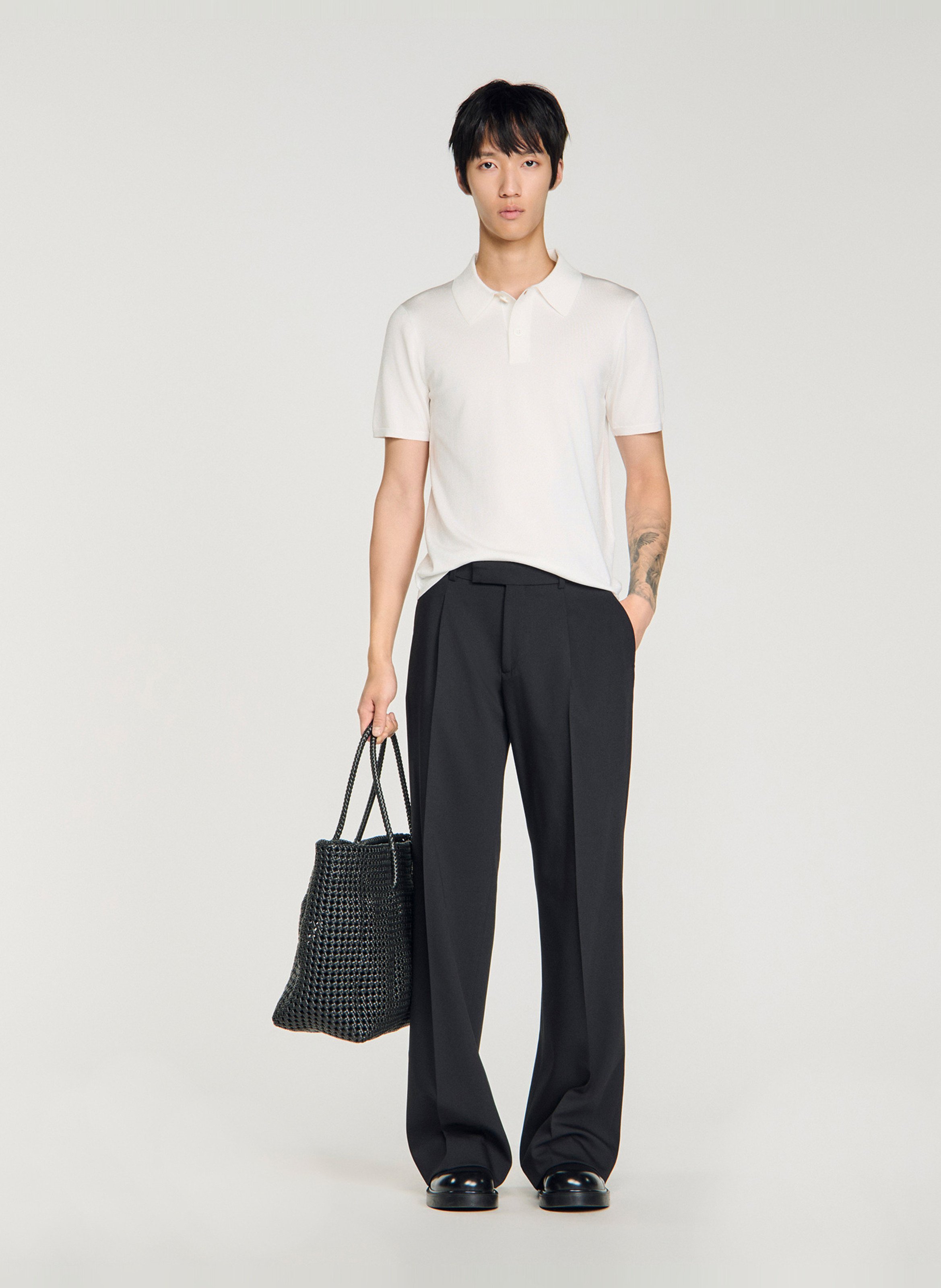 Polo regular fit SANDRO Blanc