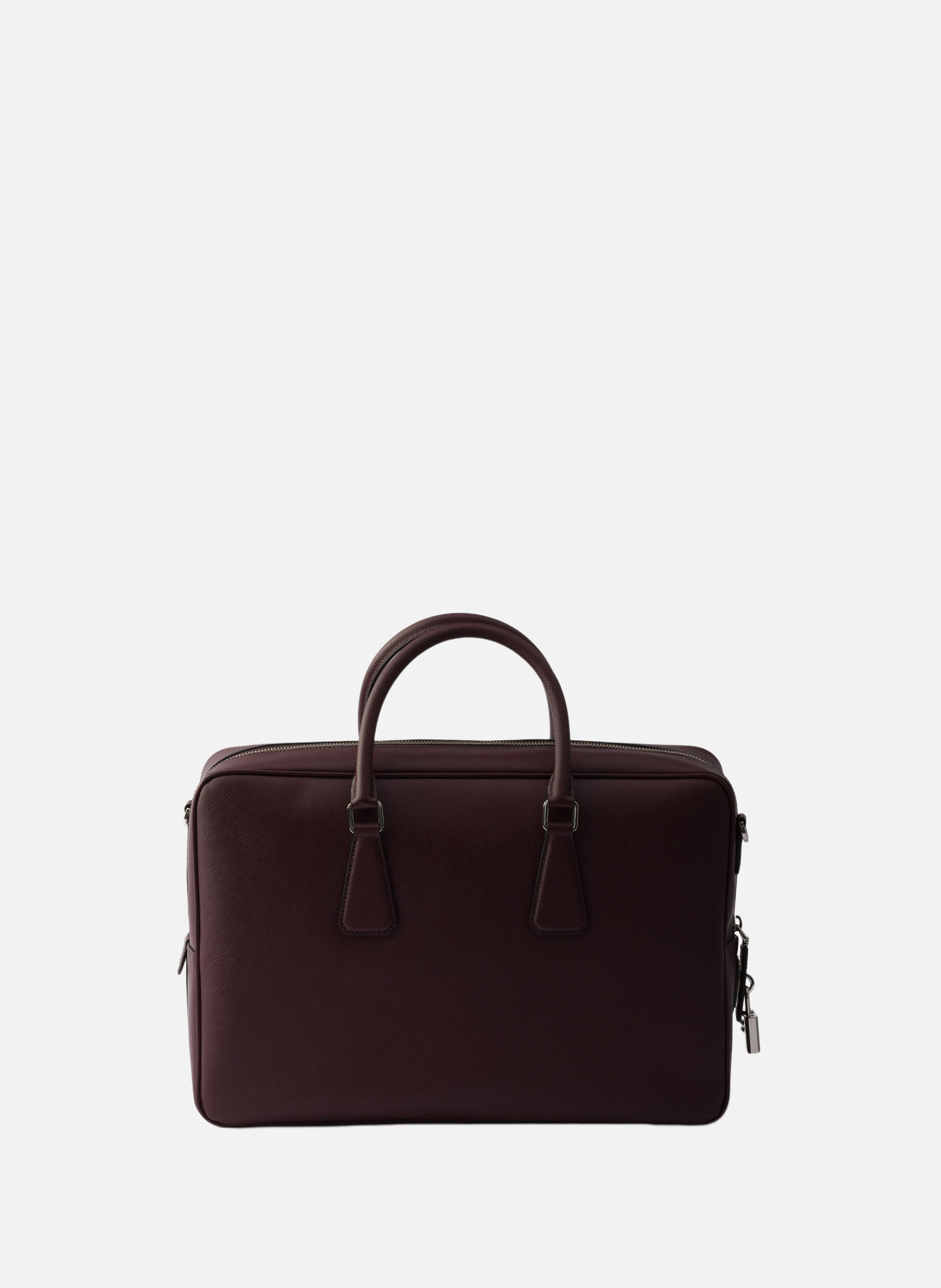 Mallette en cuir saffiano PRADA Rouge