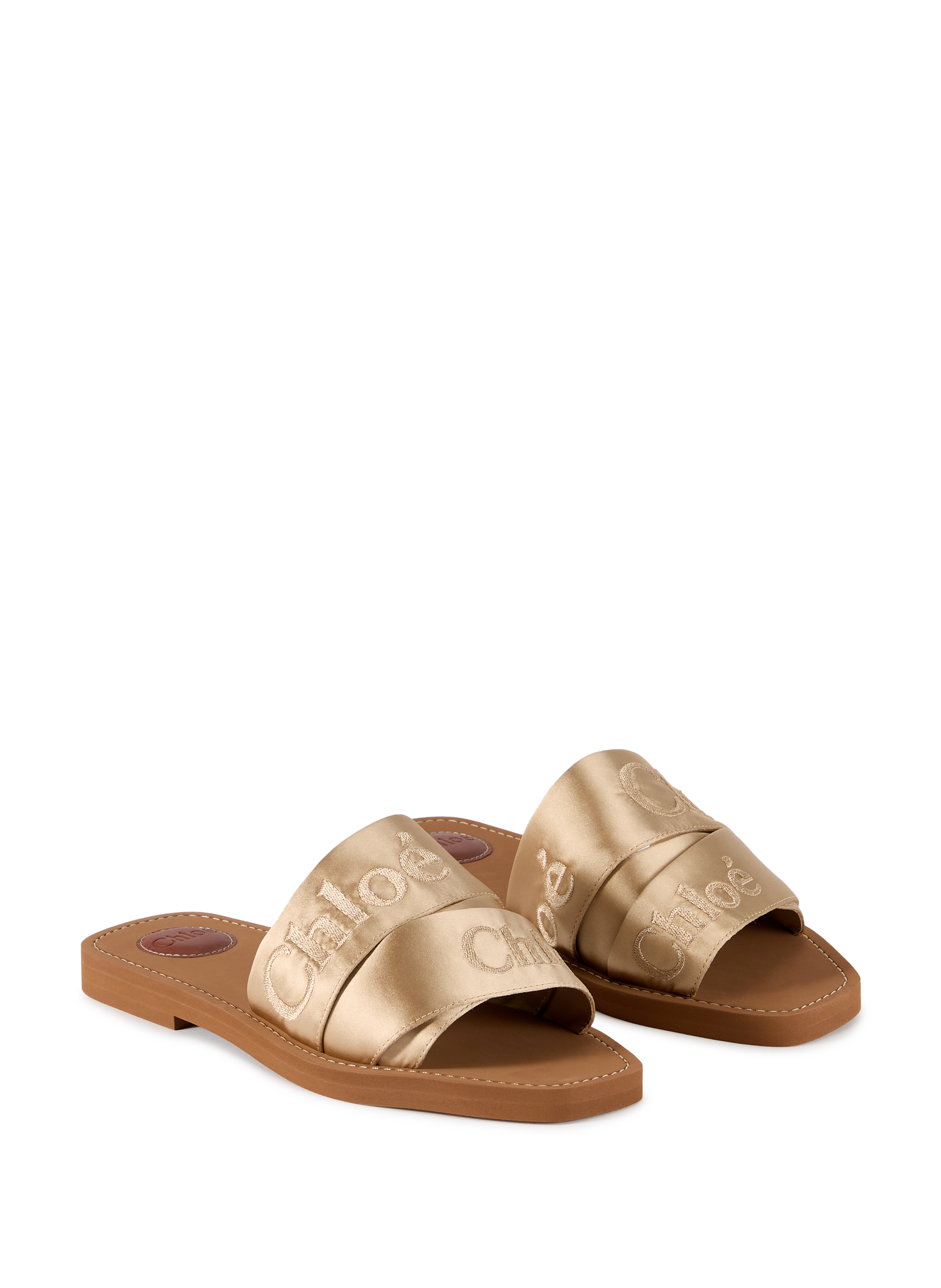 Woody logo slide sandal CHLOÉ Golden