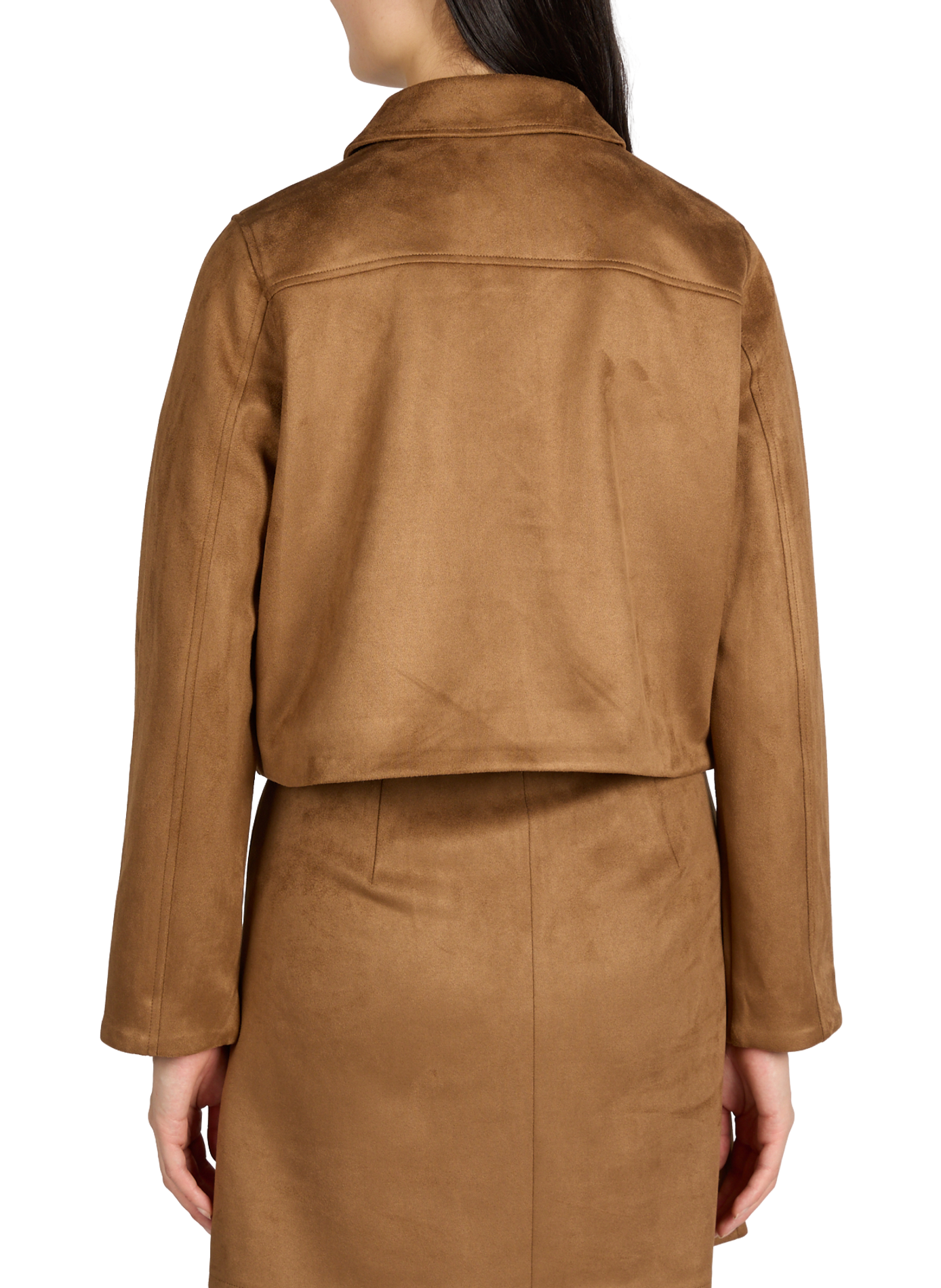 Short suede effect jacket VILA Brown