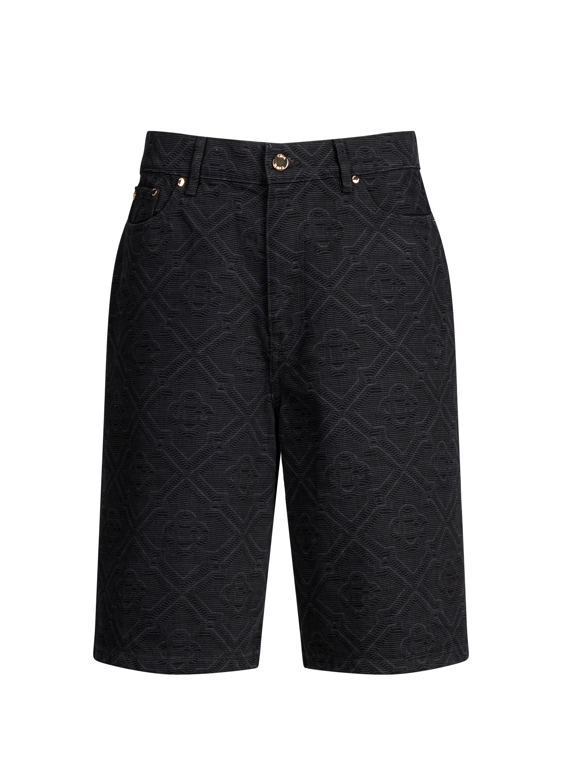 Short en jean à monogramme en coton CASABLANCA PARIS Noir