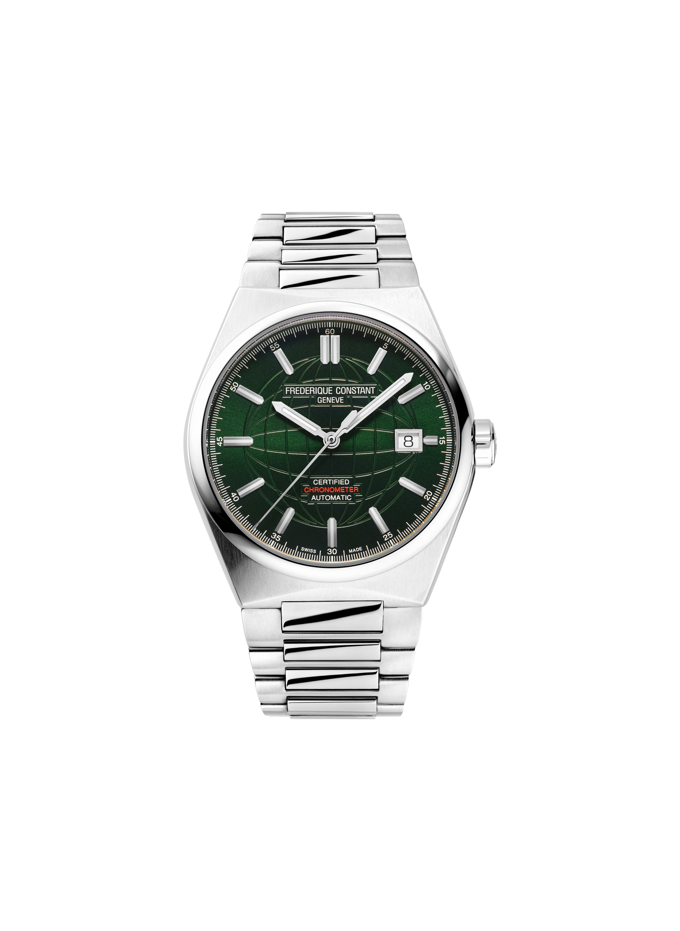 Automatische Highlife Automatic Cosc Uhr aus Edelstahl. FREDERIQUE CONSTANT Grun