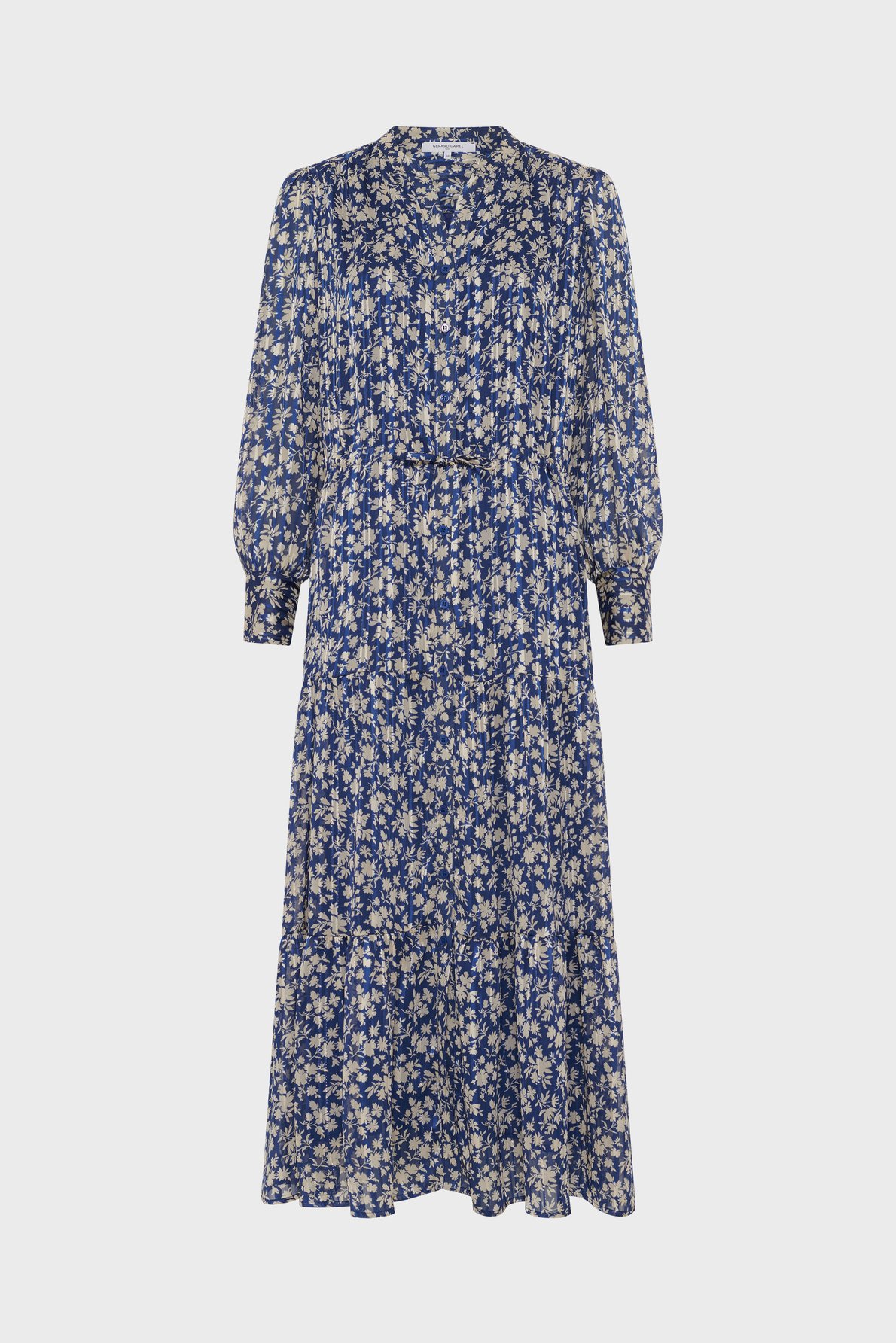 Robe longue cintrée à fleurs - ruvia GERARD DAREL Bleu