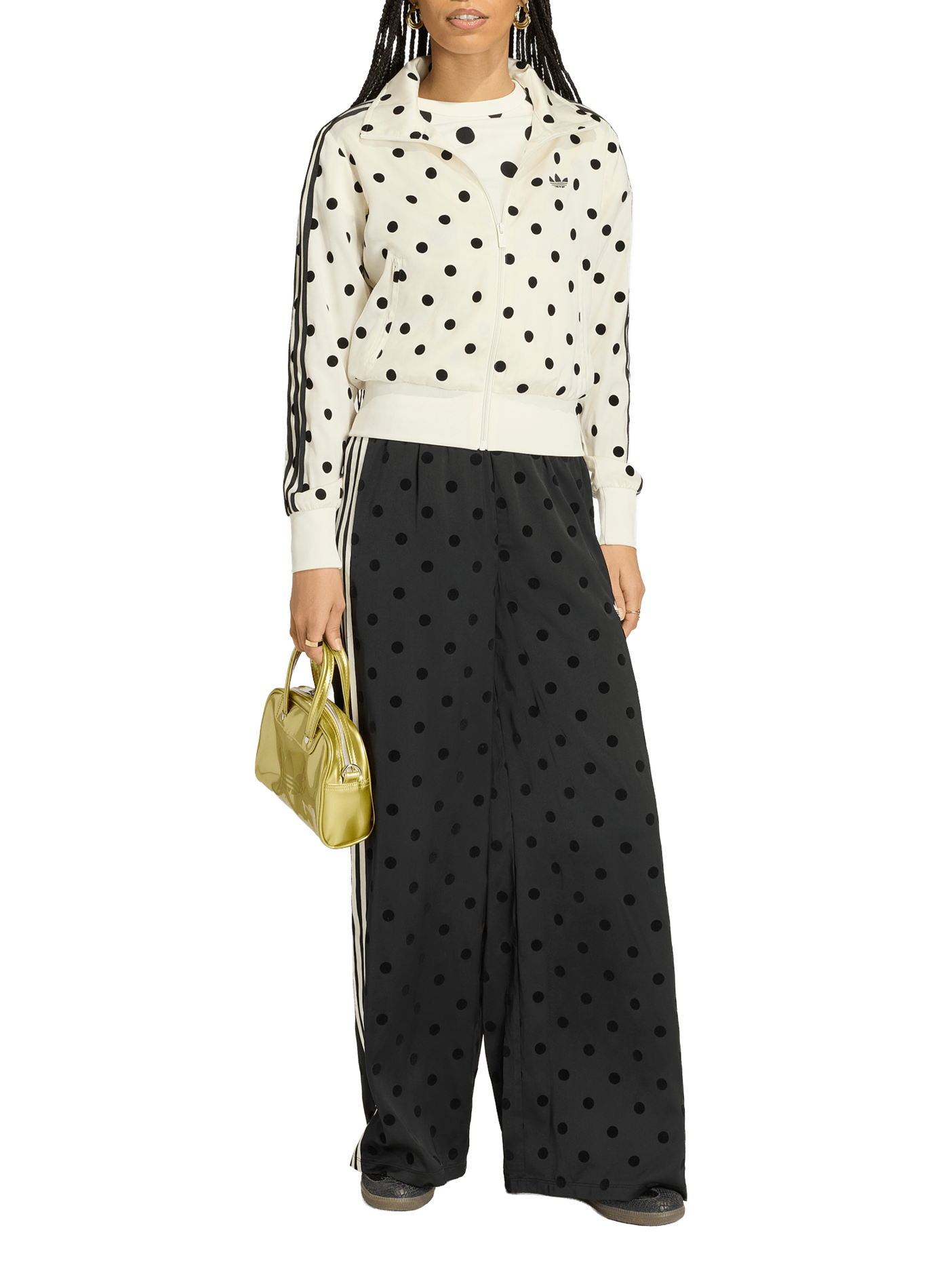 Satin Polka Dots Tracksuit Jacket ADIDAS White