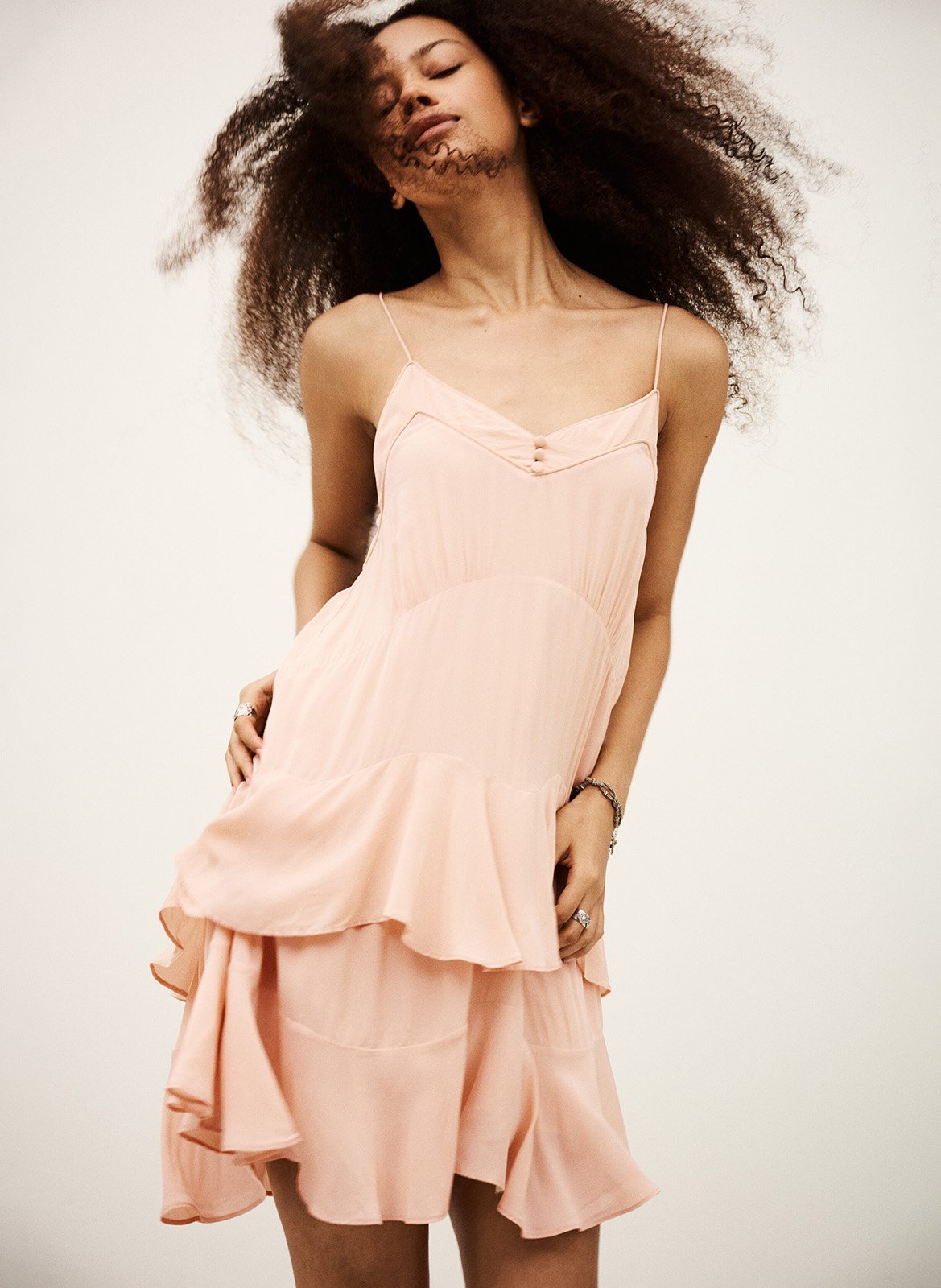 Robe courte col v bilona Rose