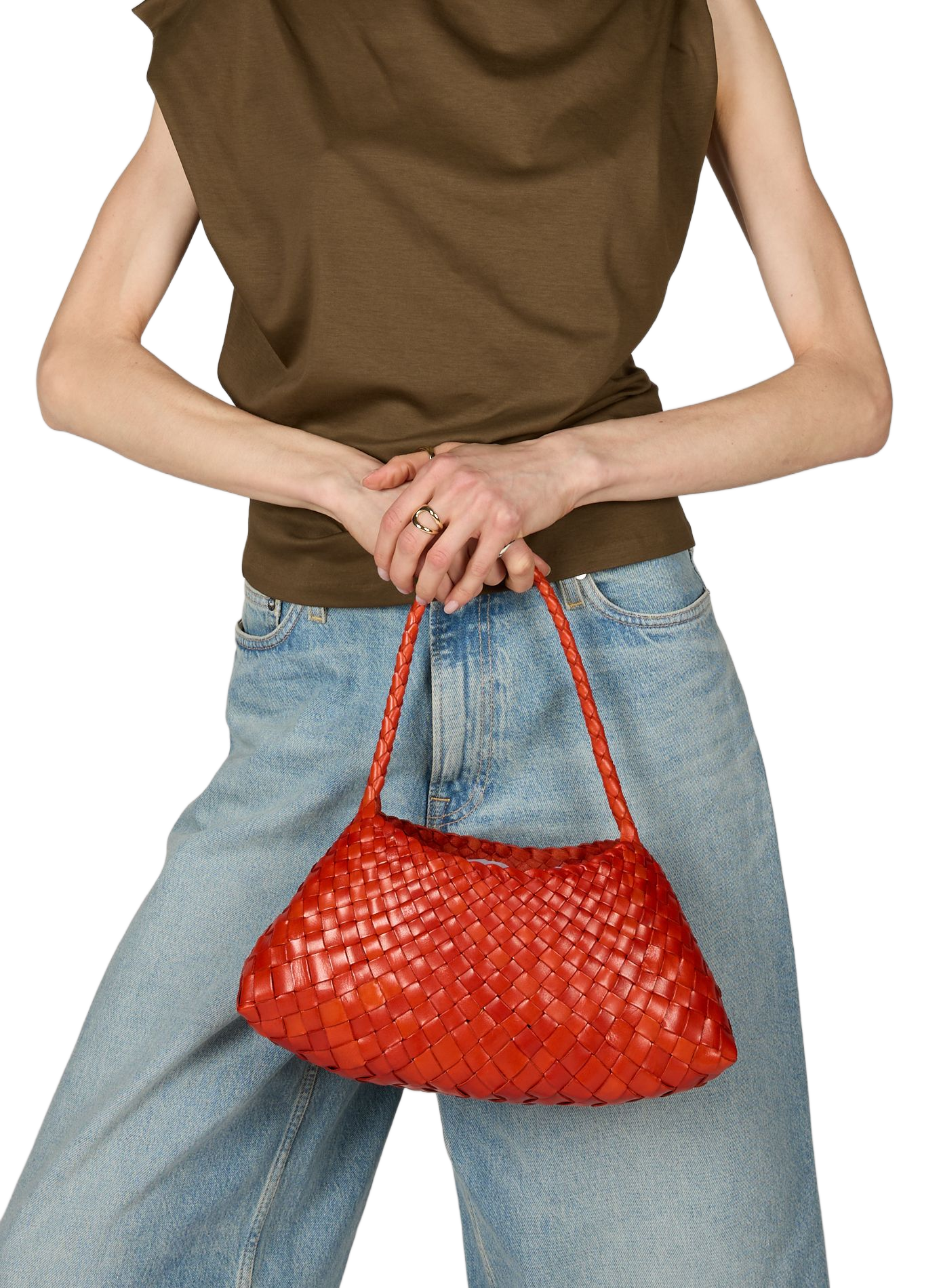 Sac à main Rosanna en cuir  DRAGON DIFFUSION Orange