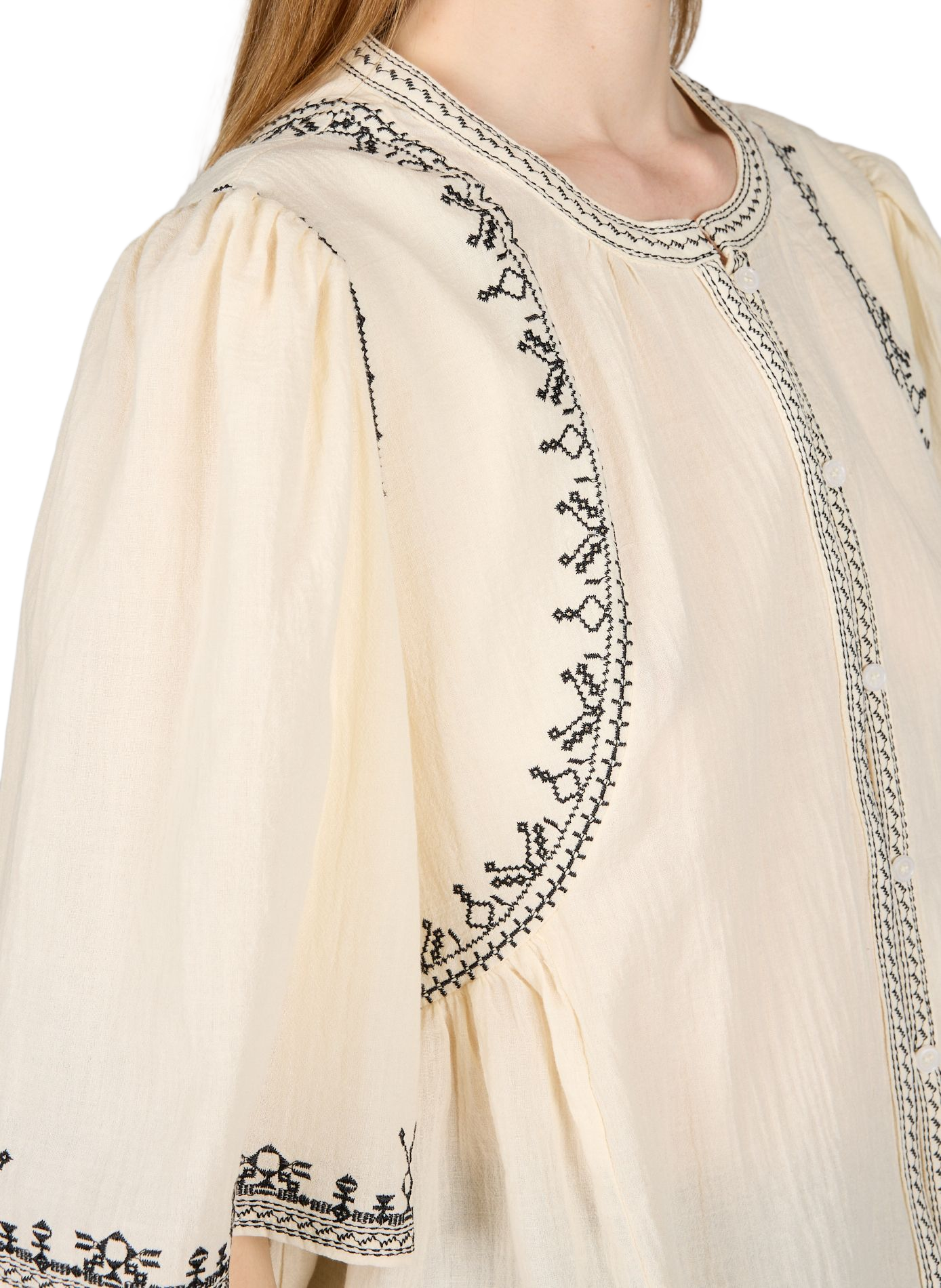 Embroidered cotton Melisca shirt ARTLOVE Yellow