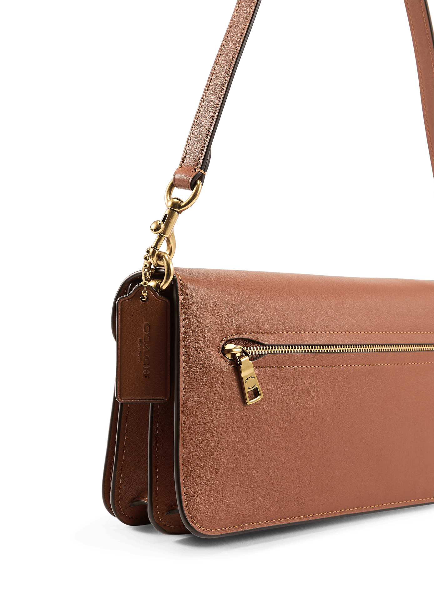 Sac bandoulière en cuir COACH Marron