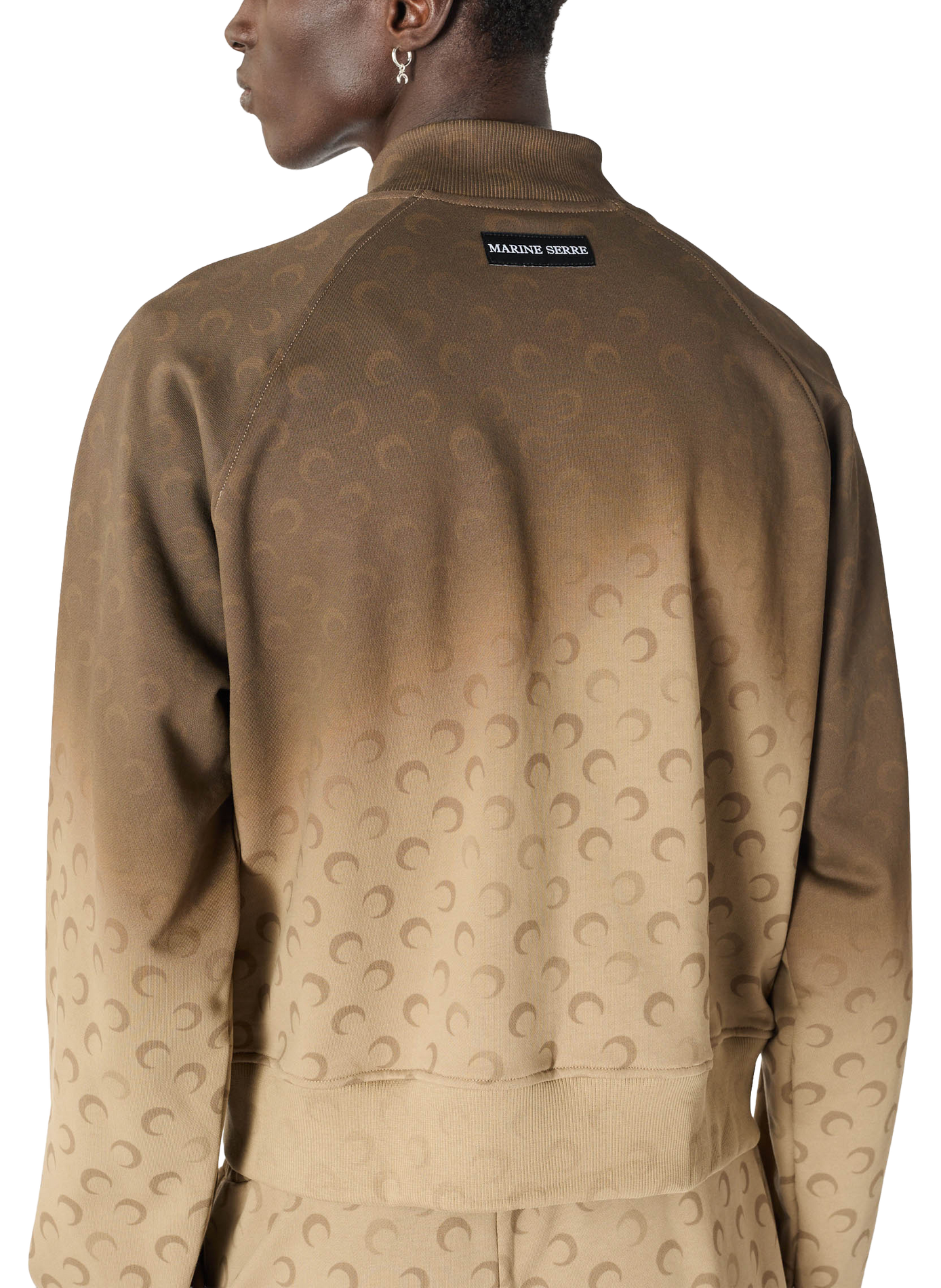 Sweatshirt zippé moon délavé en coton biologique unisexe MARINE SERRE Beige