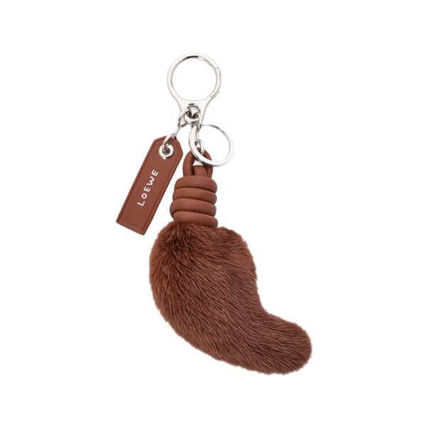 Capsule 180 ans - Bijou de sac queue de lion en vison et cuir de veau Capsule 180 ans - Bijou de sac queue de lion en vison et cuir de veau