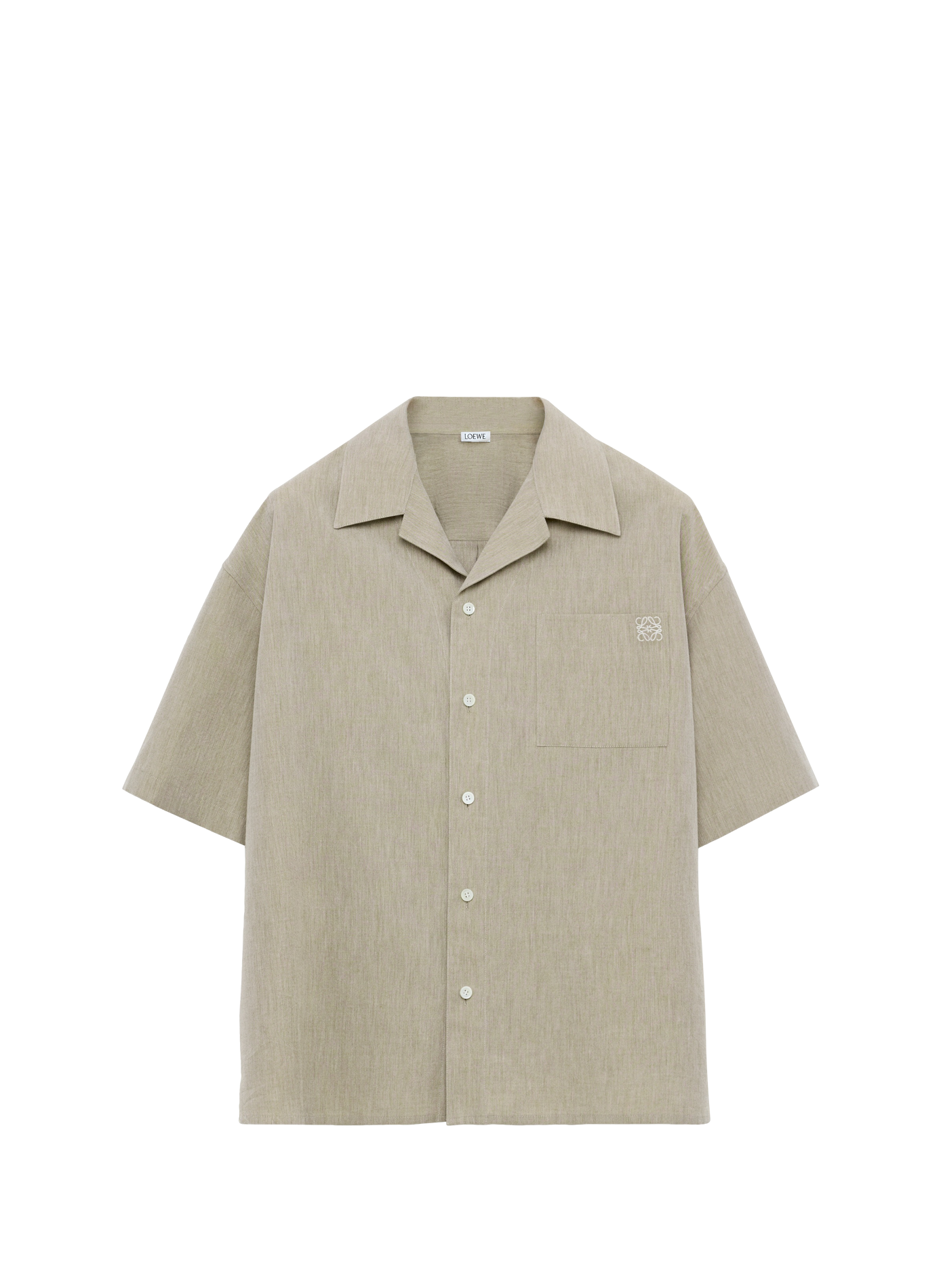 Kurzarmhemd aus Wolle und Baumwolle LOEWE Beige