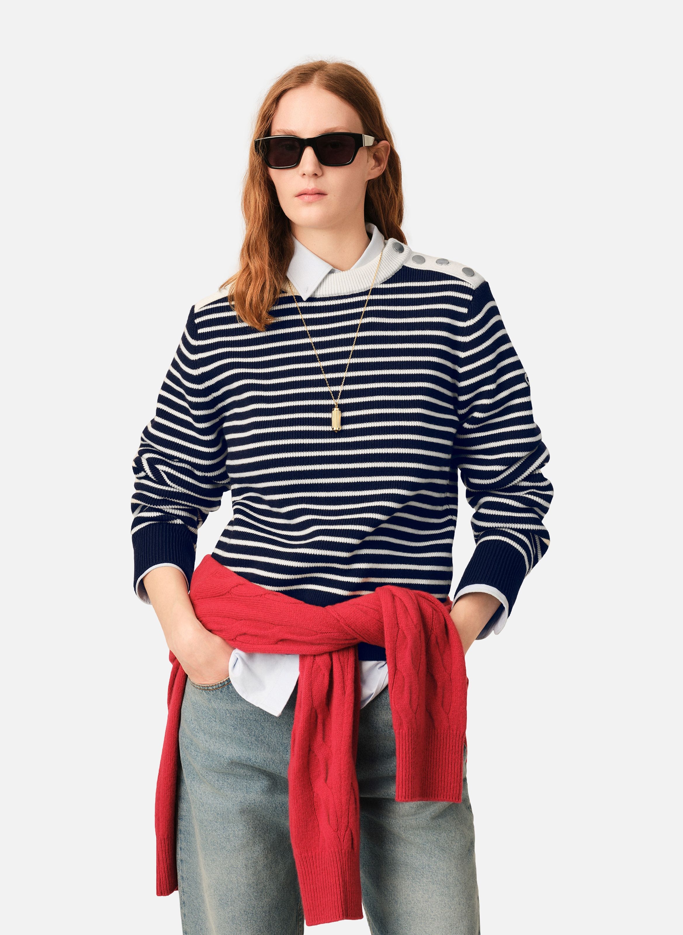 Pull marinière unisexe en laine AMI PARIS Multicolore