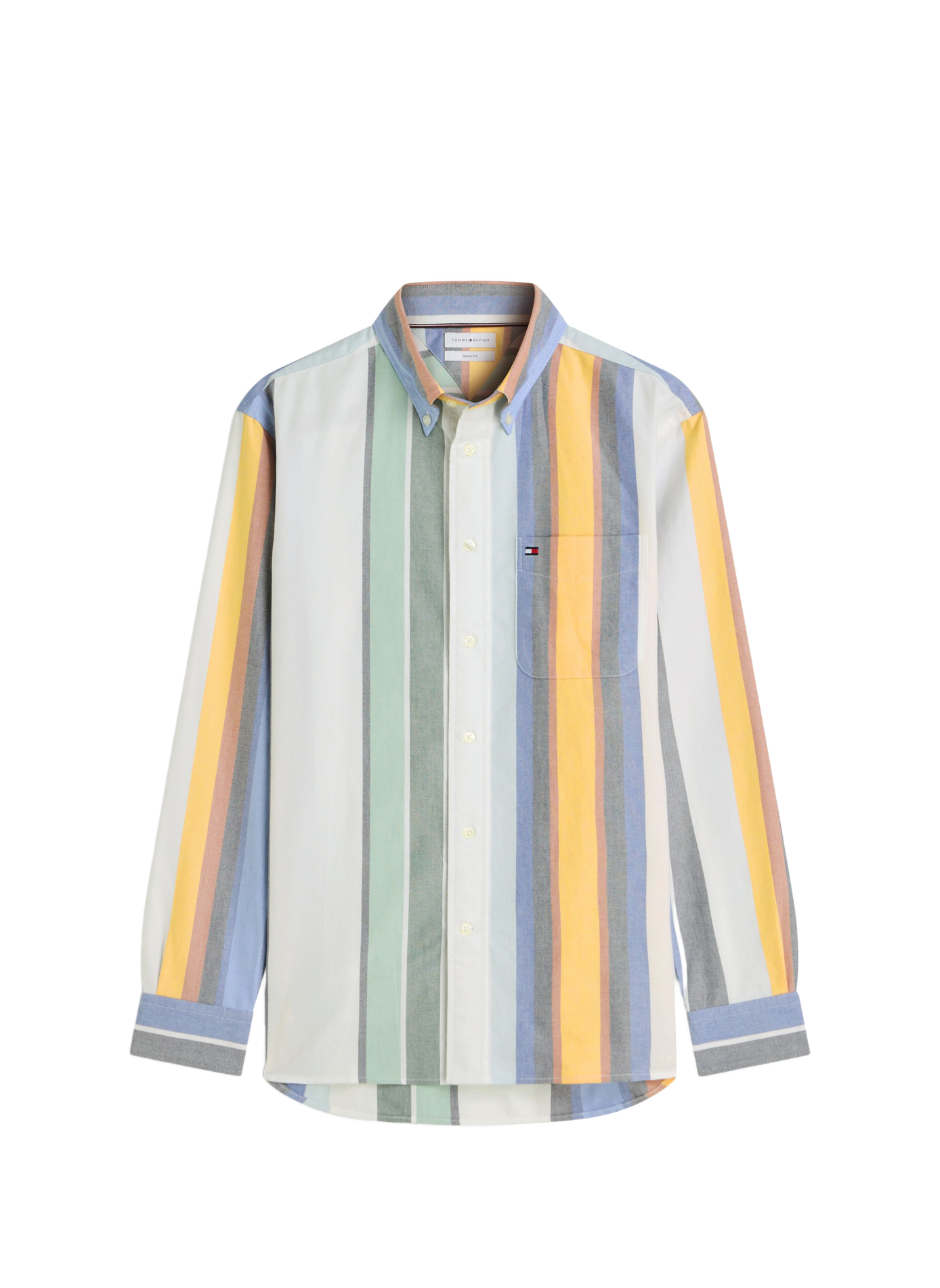 Cotton striped shirt with a button-down collar TOMMY HILFIGER White