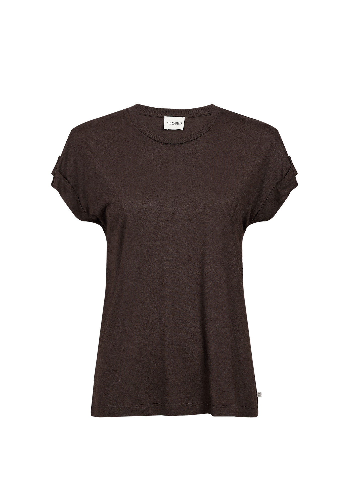 Straight round neck t-shirt CLOSED Brown