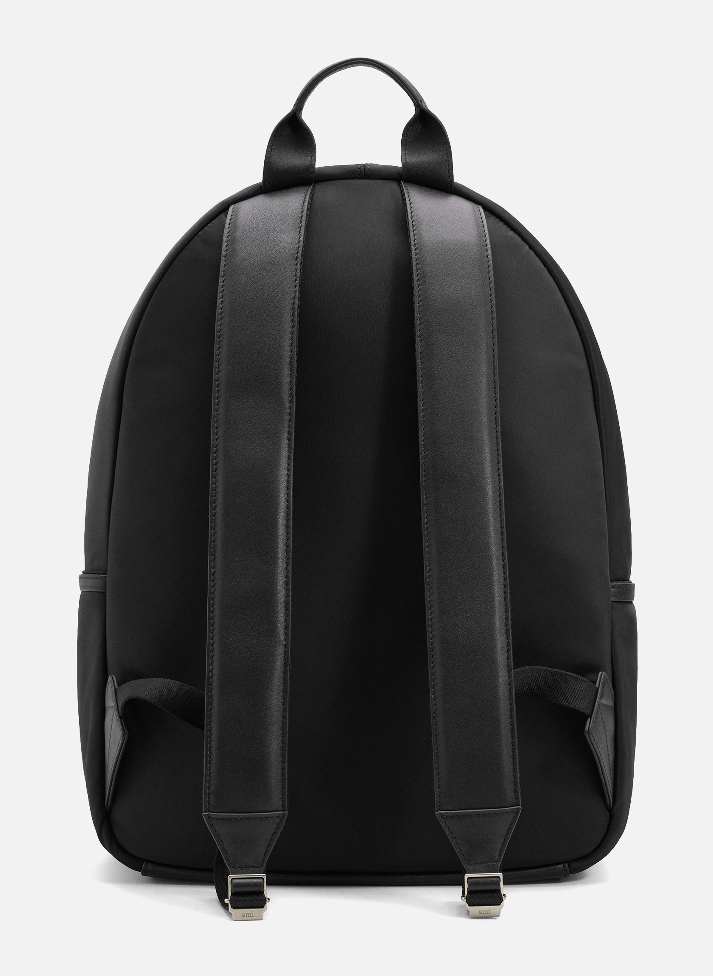 Sac à dos marcel unisexe en nylon AMI PARIS Noir