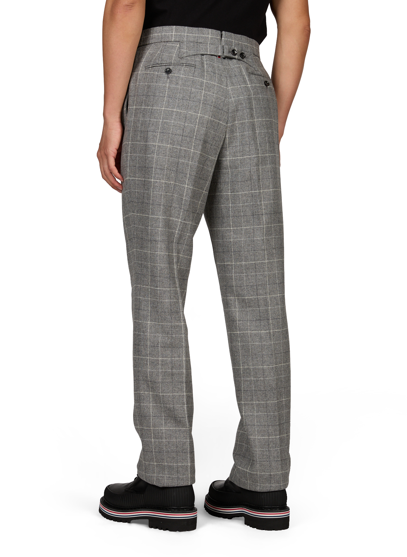 Wijde wollen tweed broek THOM BROWNE Grijs
