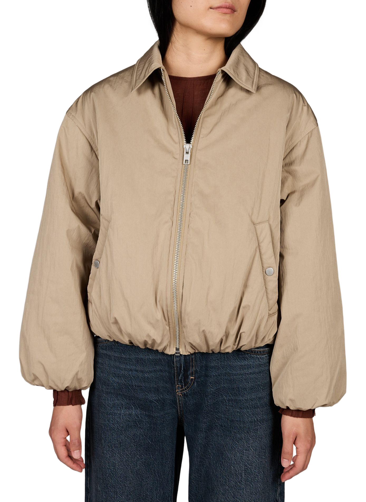 Oversize Jacke mit klassischem Kragen TOPSHOP Beige