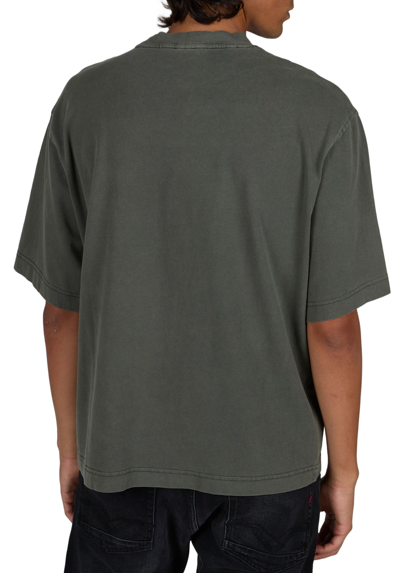 Tee-shirt oversize col rond en coton SELECTED Gris
