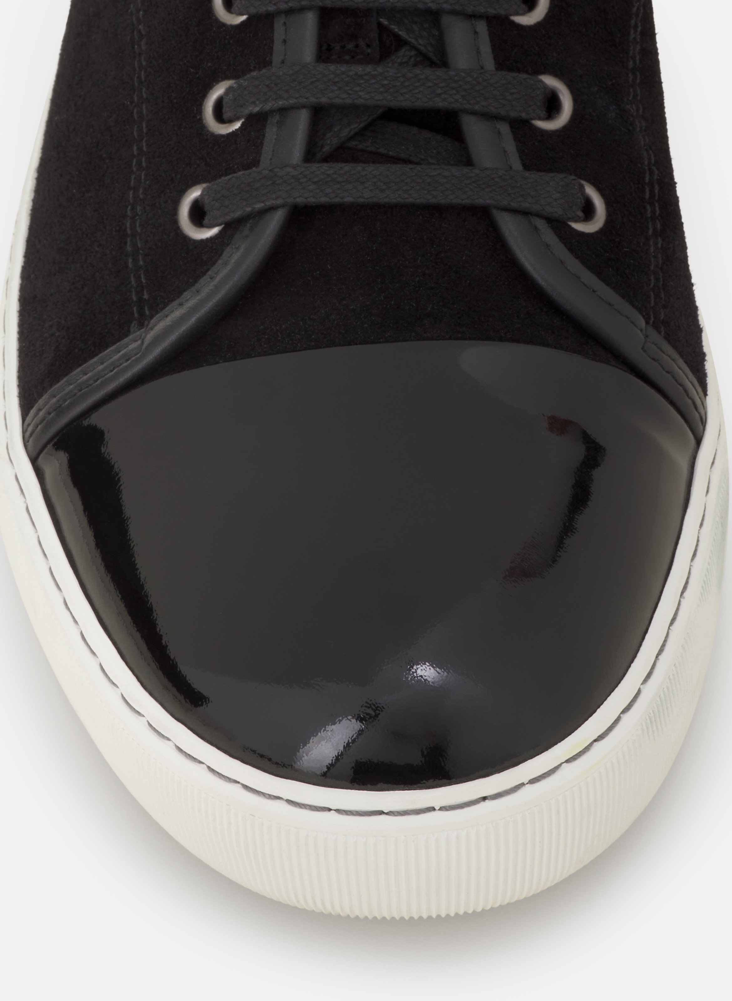 Sneakers dbb1 en suede et cuir vernis LANVIN Noir