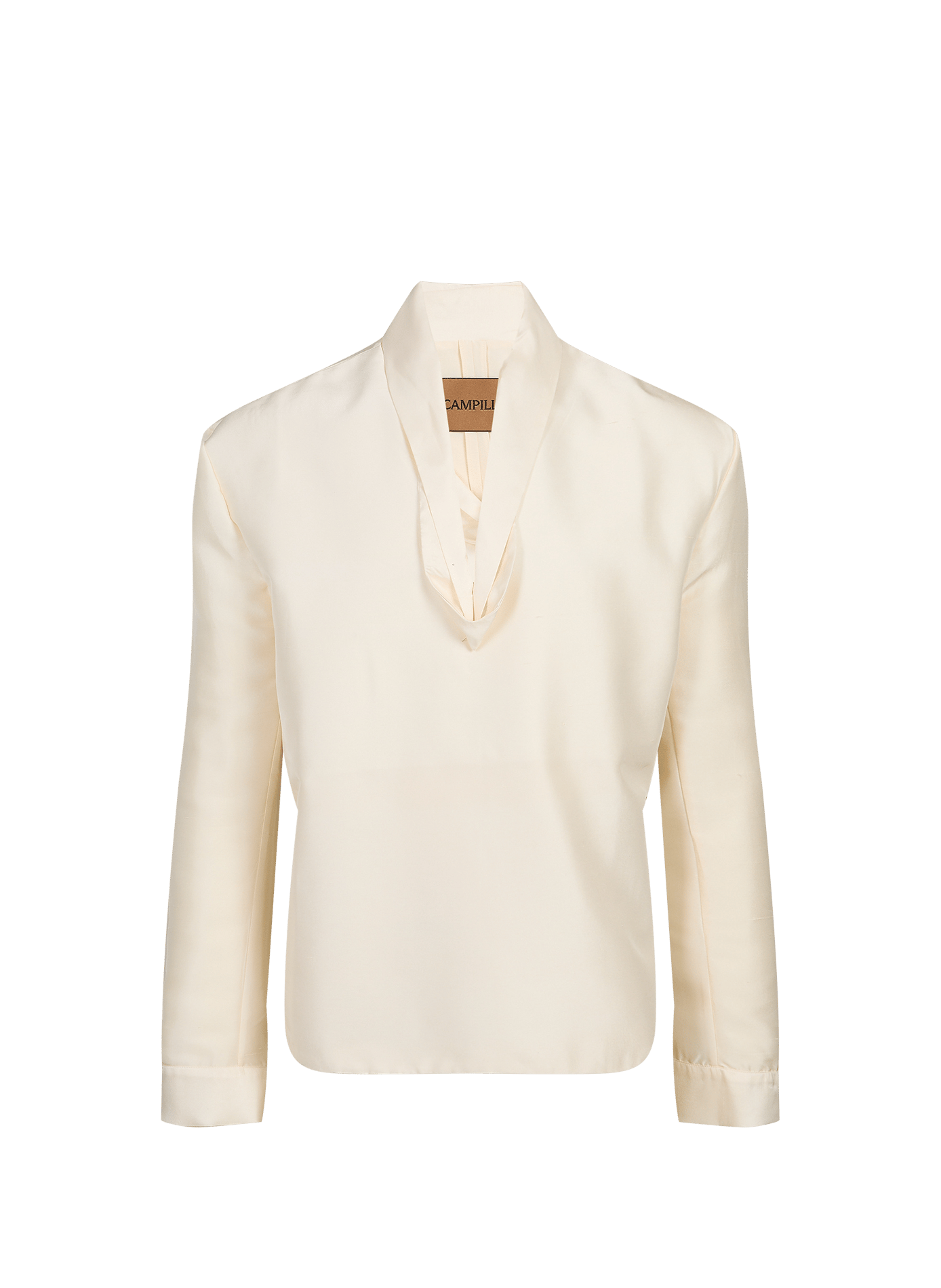 Weites Top Artista mit Seidentuch-Kragen CAMPILLO Beige