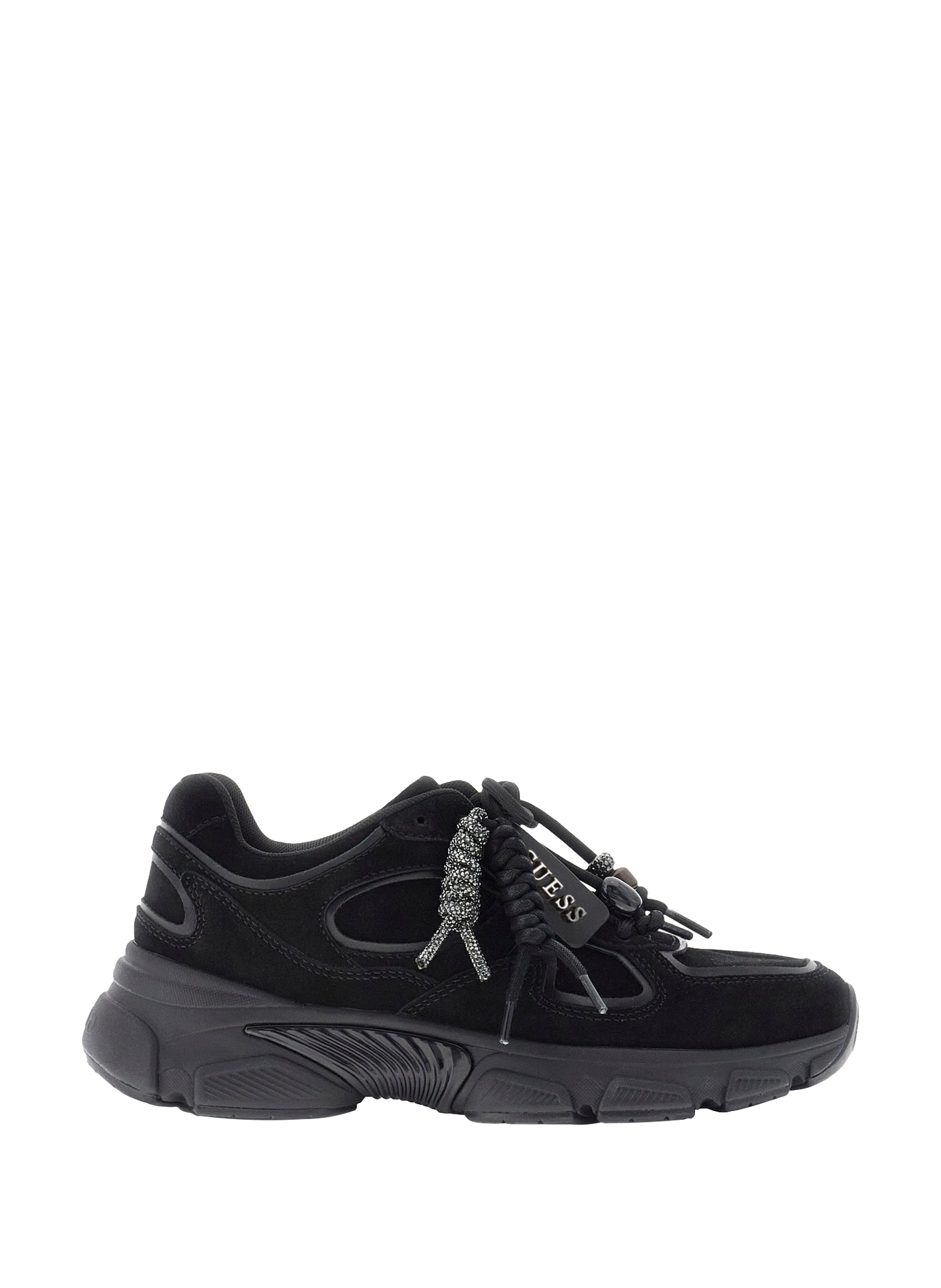 Baskets à lacets en cuir GUESS Noir