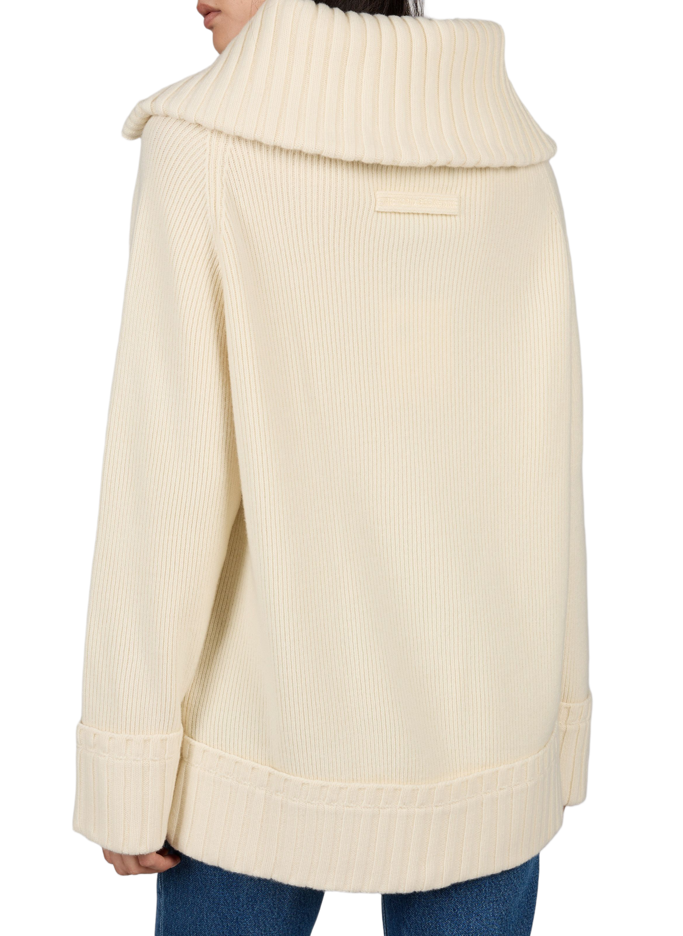 Pull ample col camionneur en laine mélangée VICTORIA BECKHAM Beige