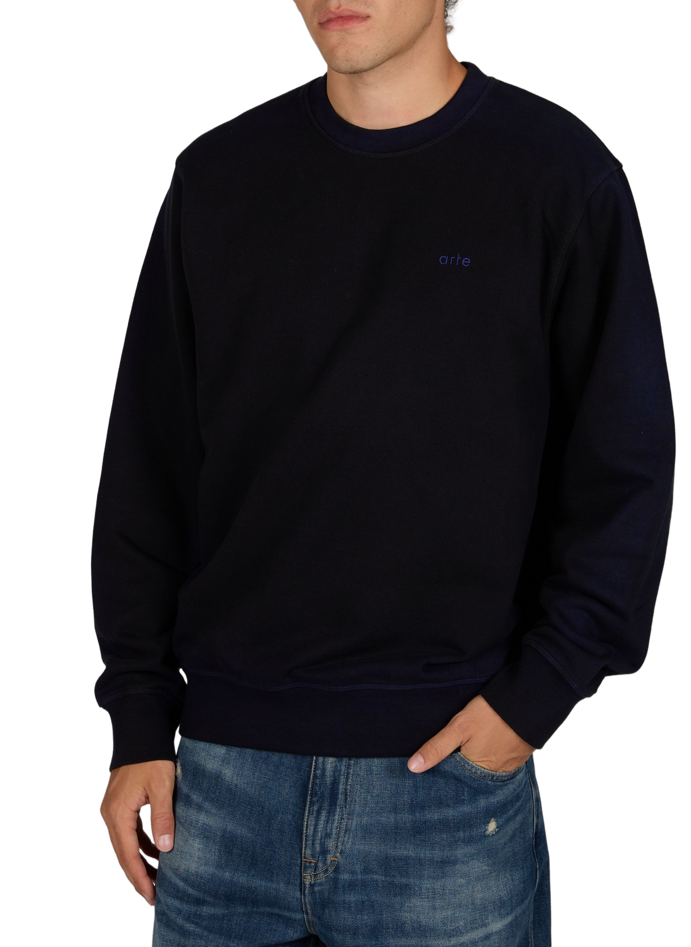 Sunfade straight crew-neck cotton sweater ARTE ANTWERP Blue