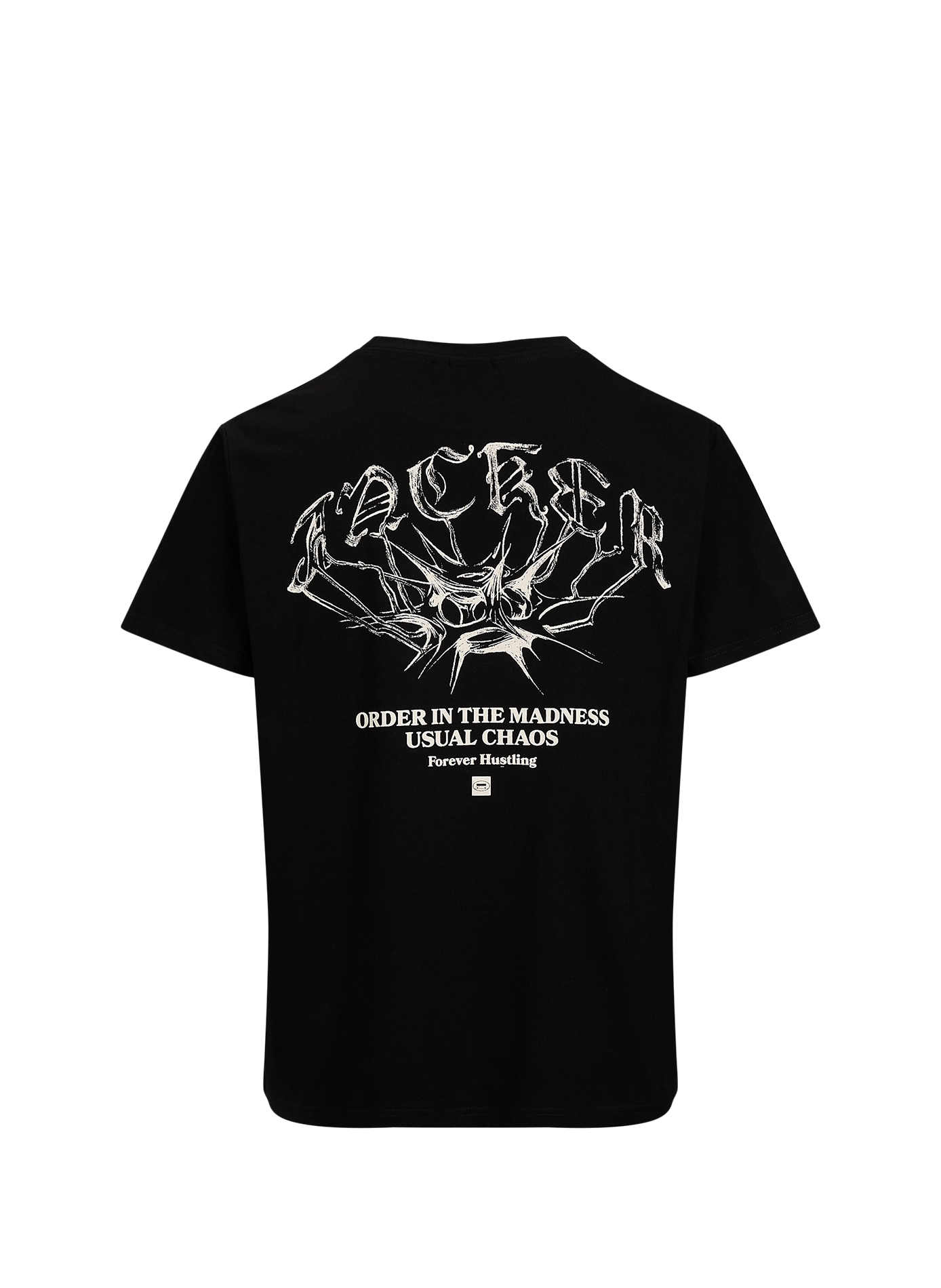 Recht T-shirt met zeefdruk in katoen JACKER. Zwart