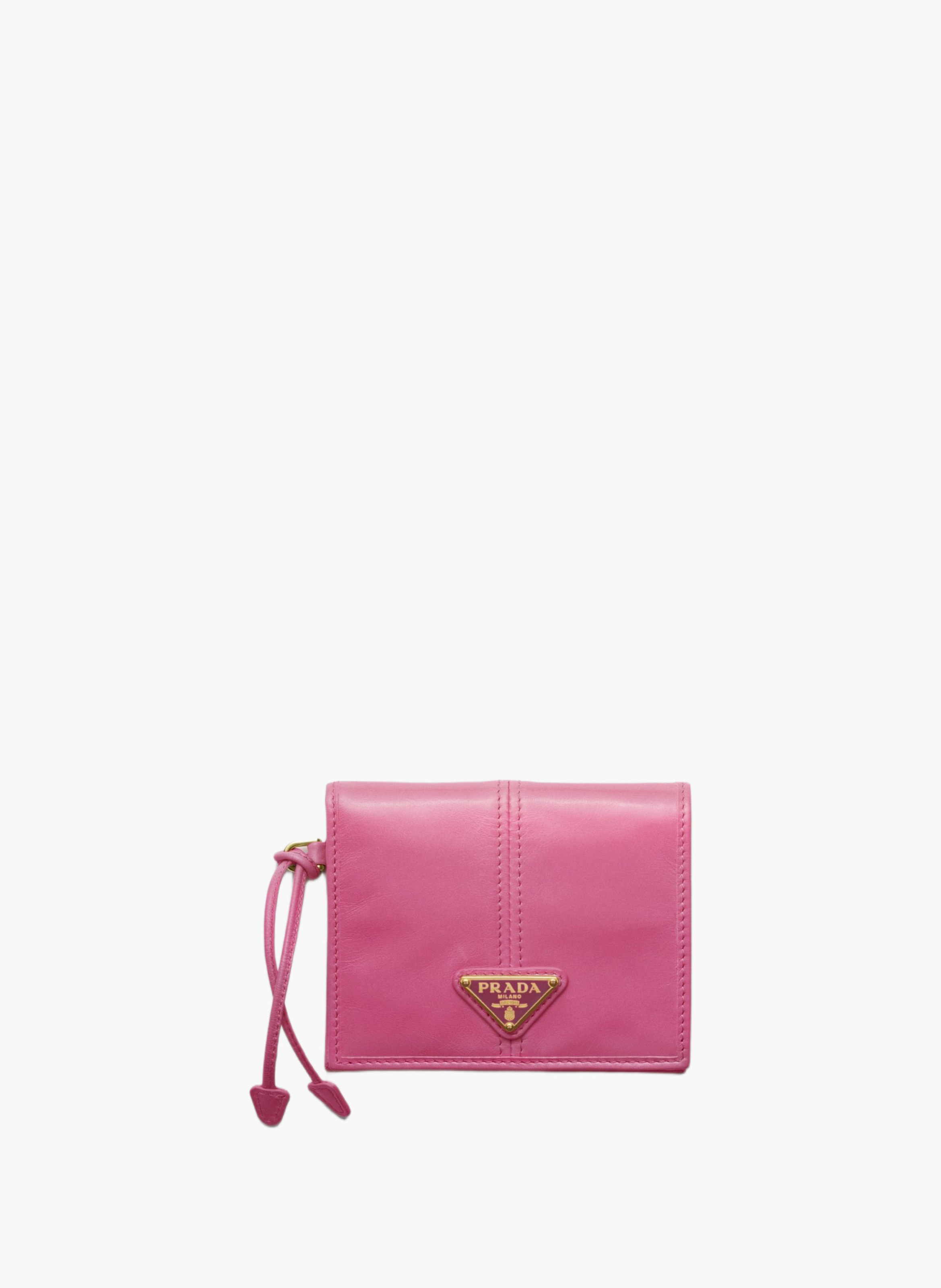 Petit portefeuille en cuir PRADA Rose