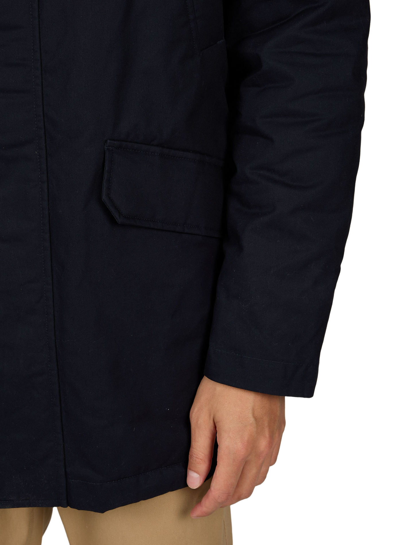 Parka mi-longue à capuche en coton AU PRINTEMPS PARIS Bleu