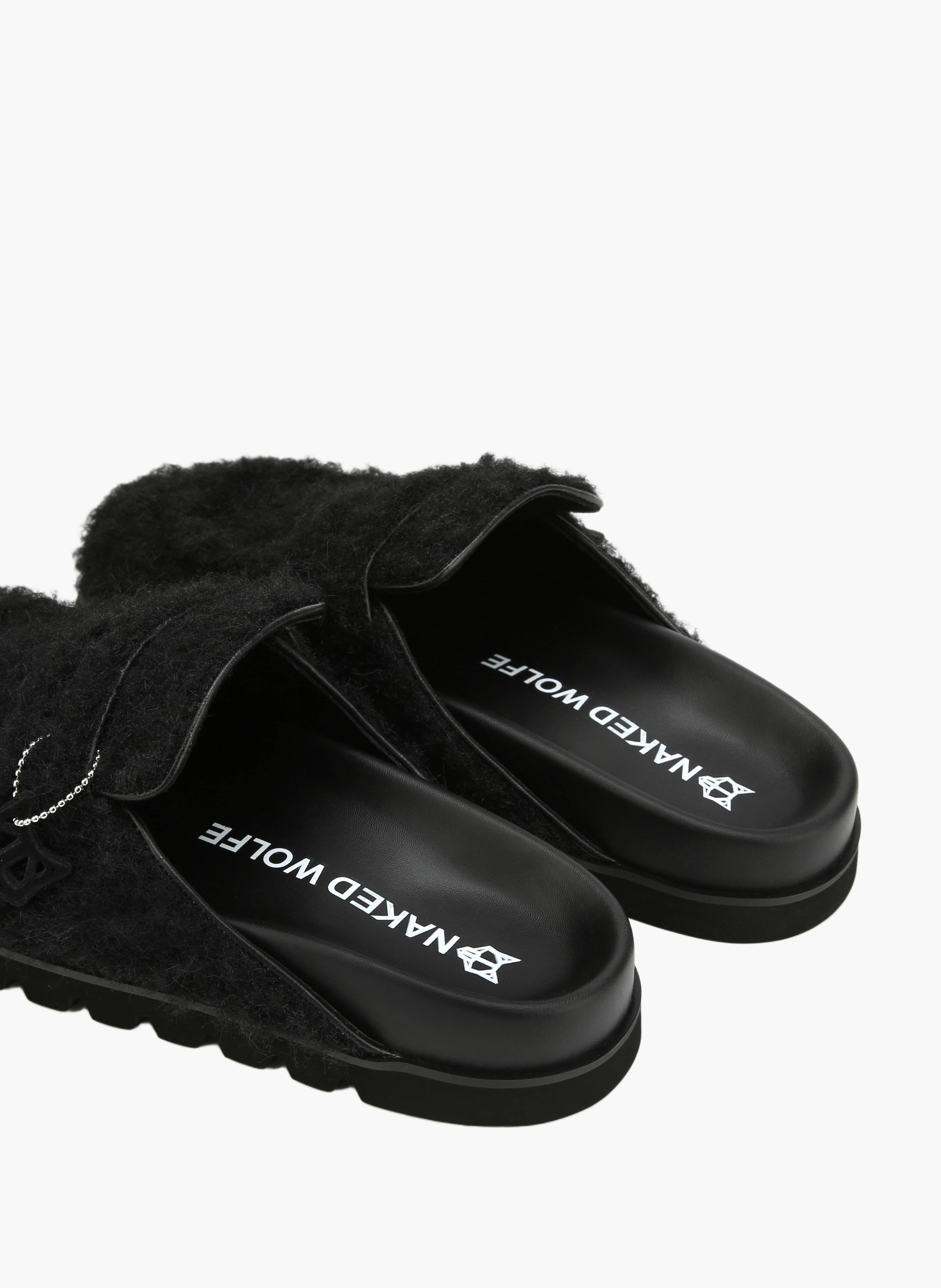 Mules cord en laine NAKED WOLFE Noir