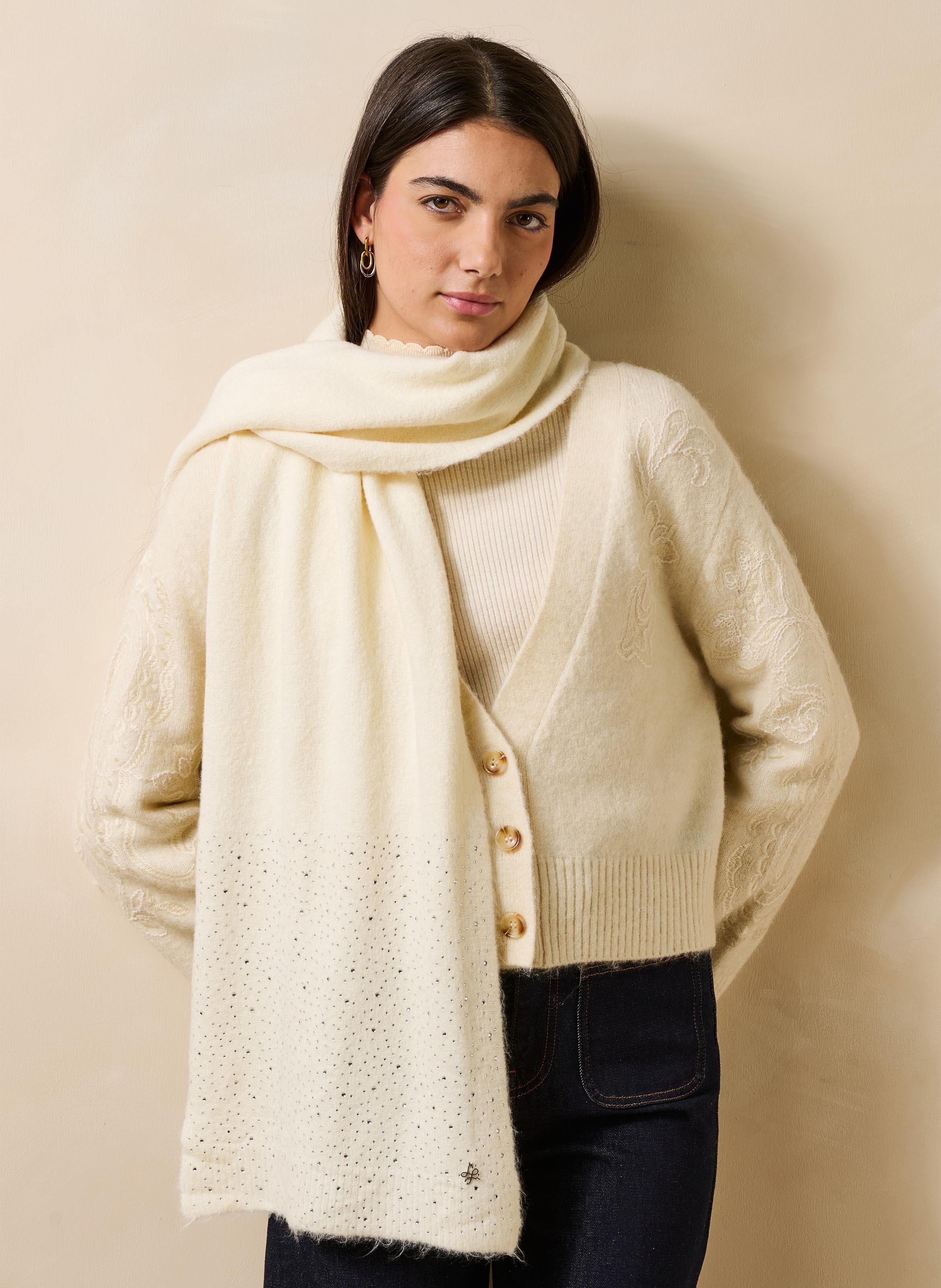 Sjaal met strass-steentjes LA FEE MARABOUTEE Wit