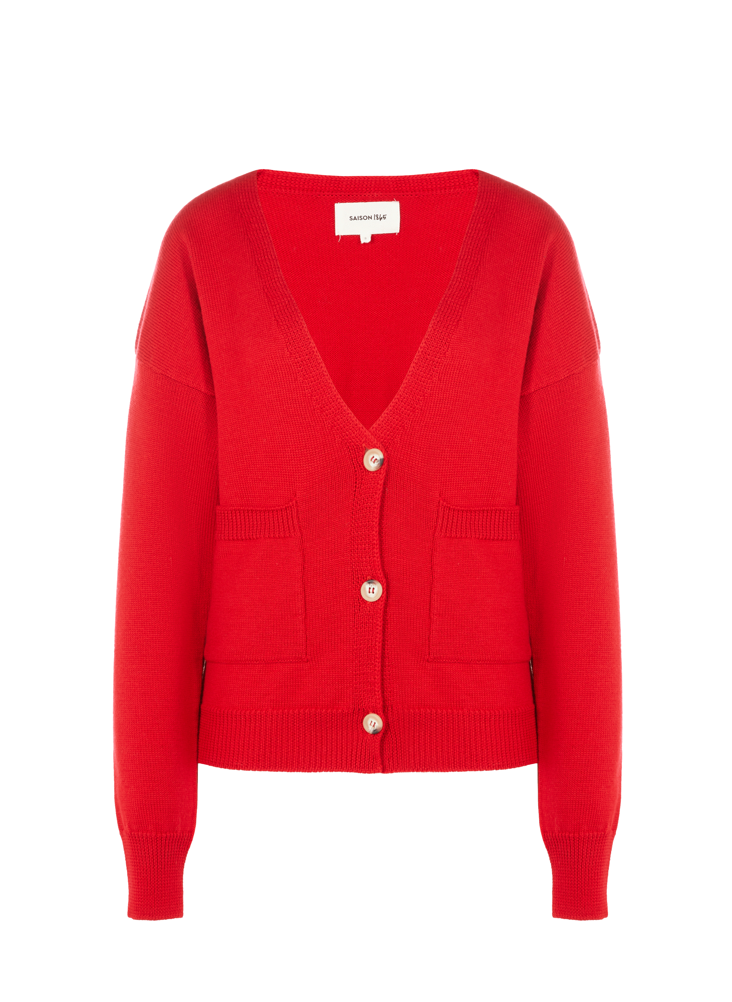 Cardigan oversize en laine SAISON 1865 Rouge