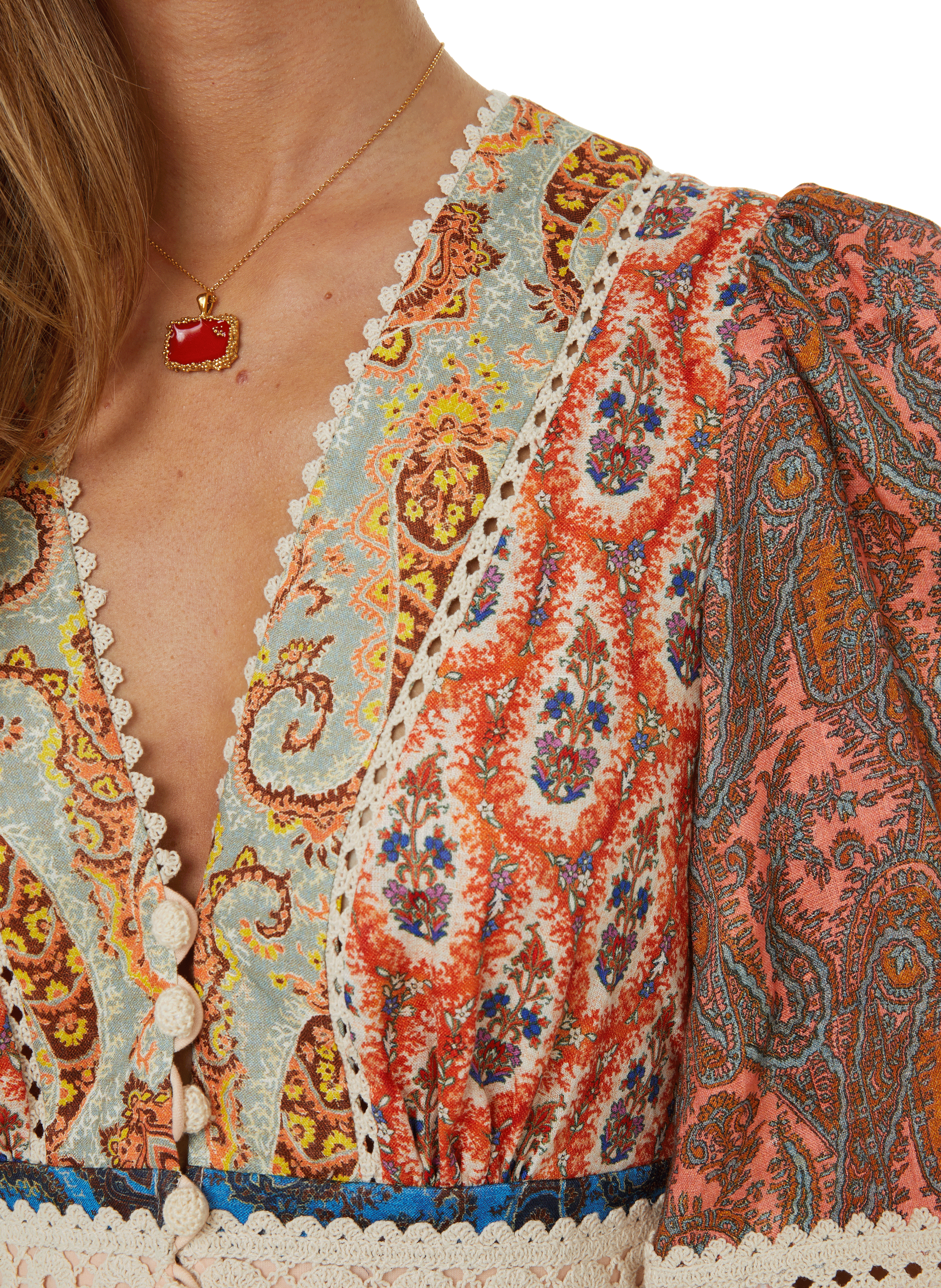 Robe courte en lin ZIMMERMANN Multicolore