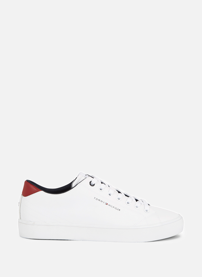 Mixed leather low-top sneakers TOMMY HILFIGER