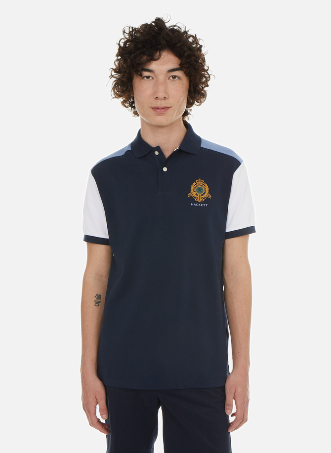 Three-colour cotton polo shirt HACKETT