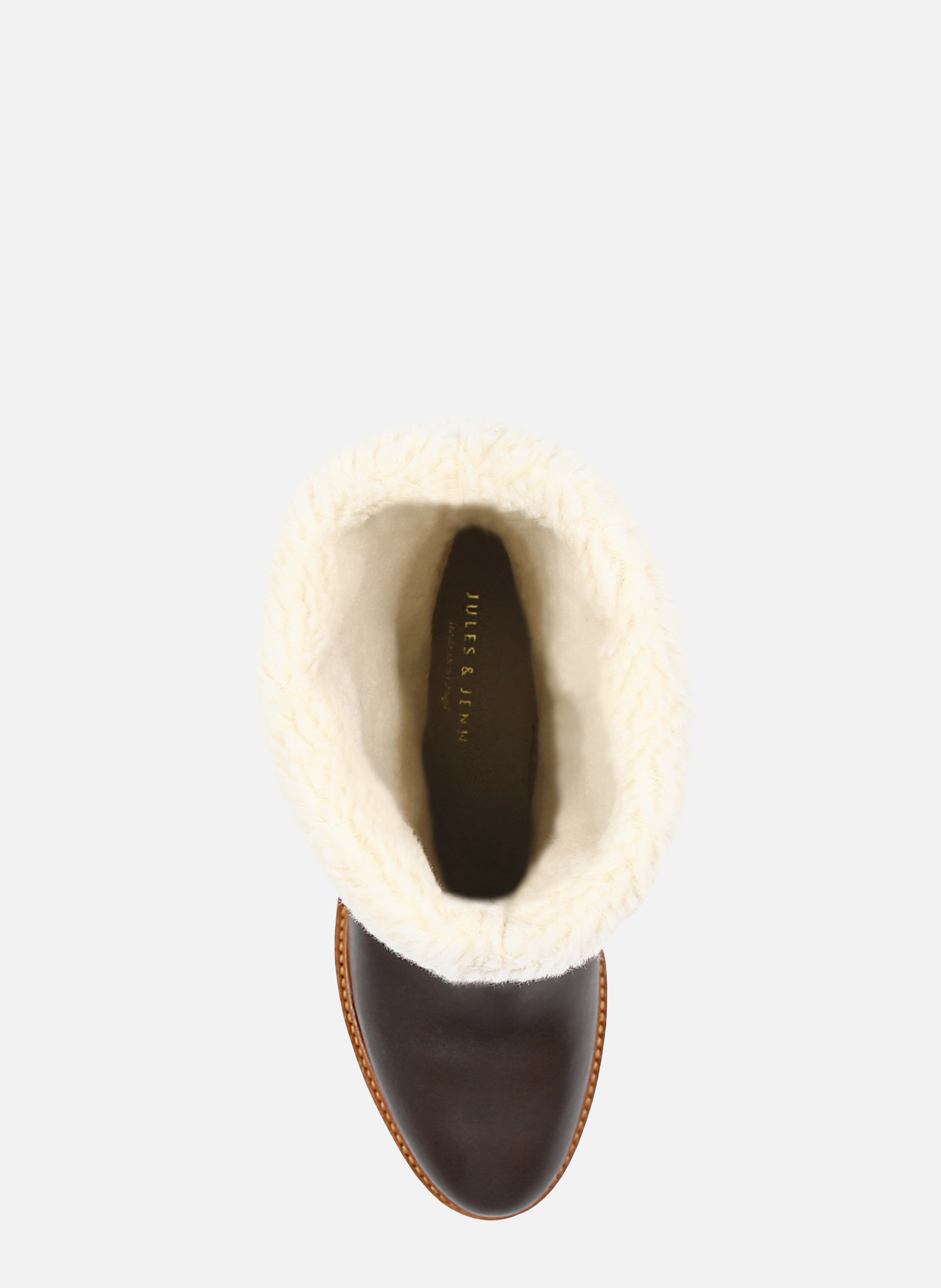 Bottes fourrées cuir lisse JULES & JENN Marron