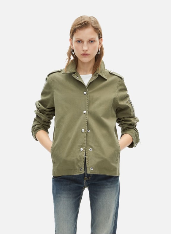 Blouson patch brodé Vert by THE KOOPLES THE KOOPLES Blouson patch brodé Vert