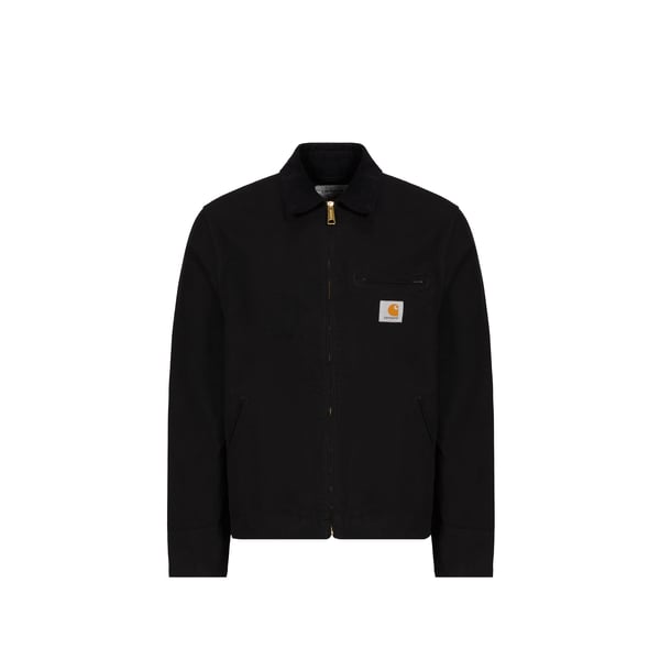Carhartt Structured Black Cotton Jacket With Classic Collar In Multi
