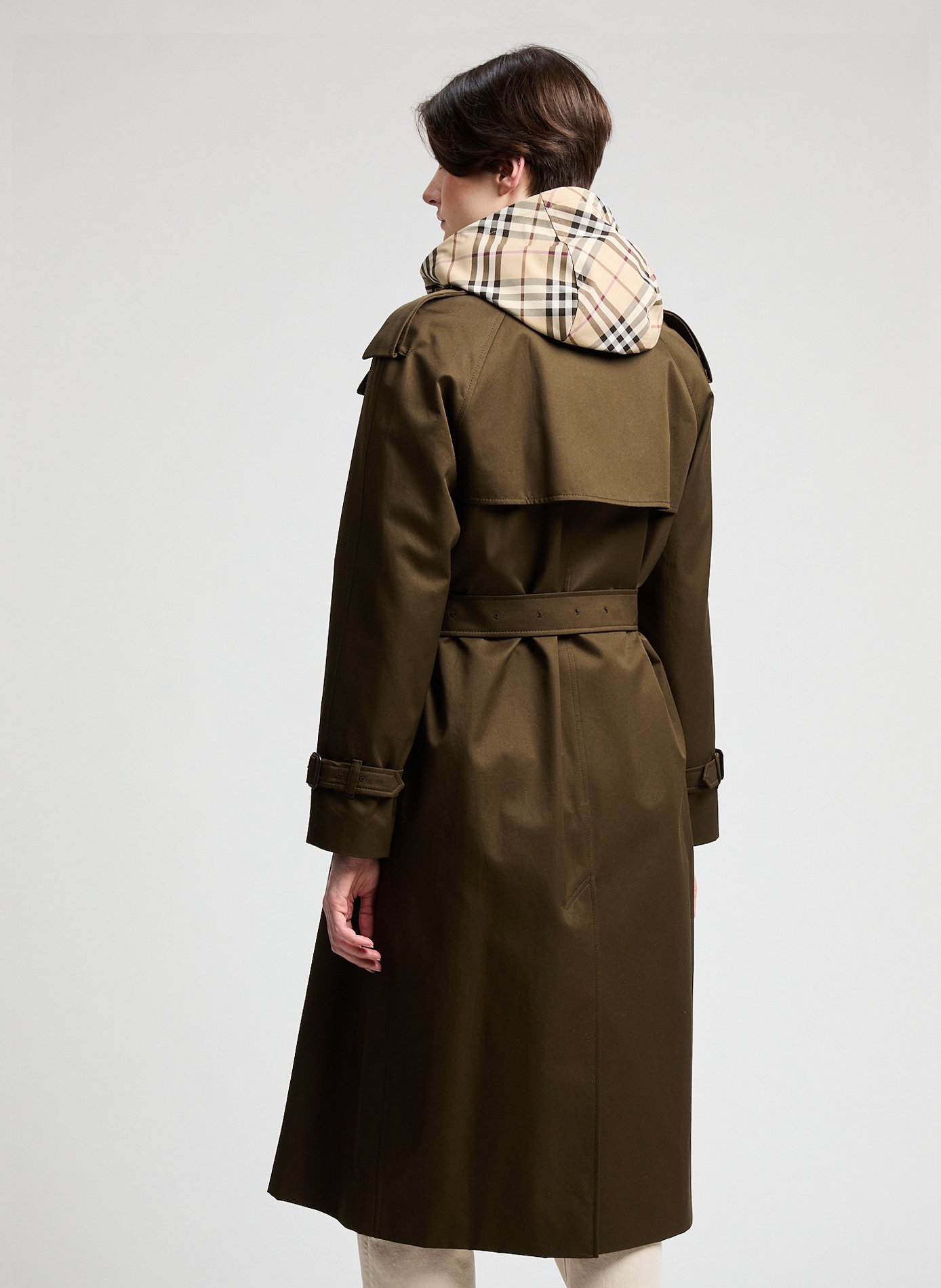 Long straight cotton trench coat BURBERRY Khaki