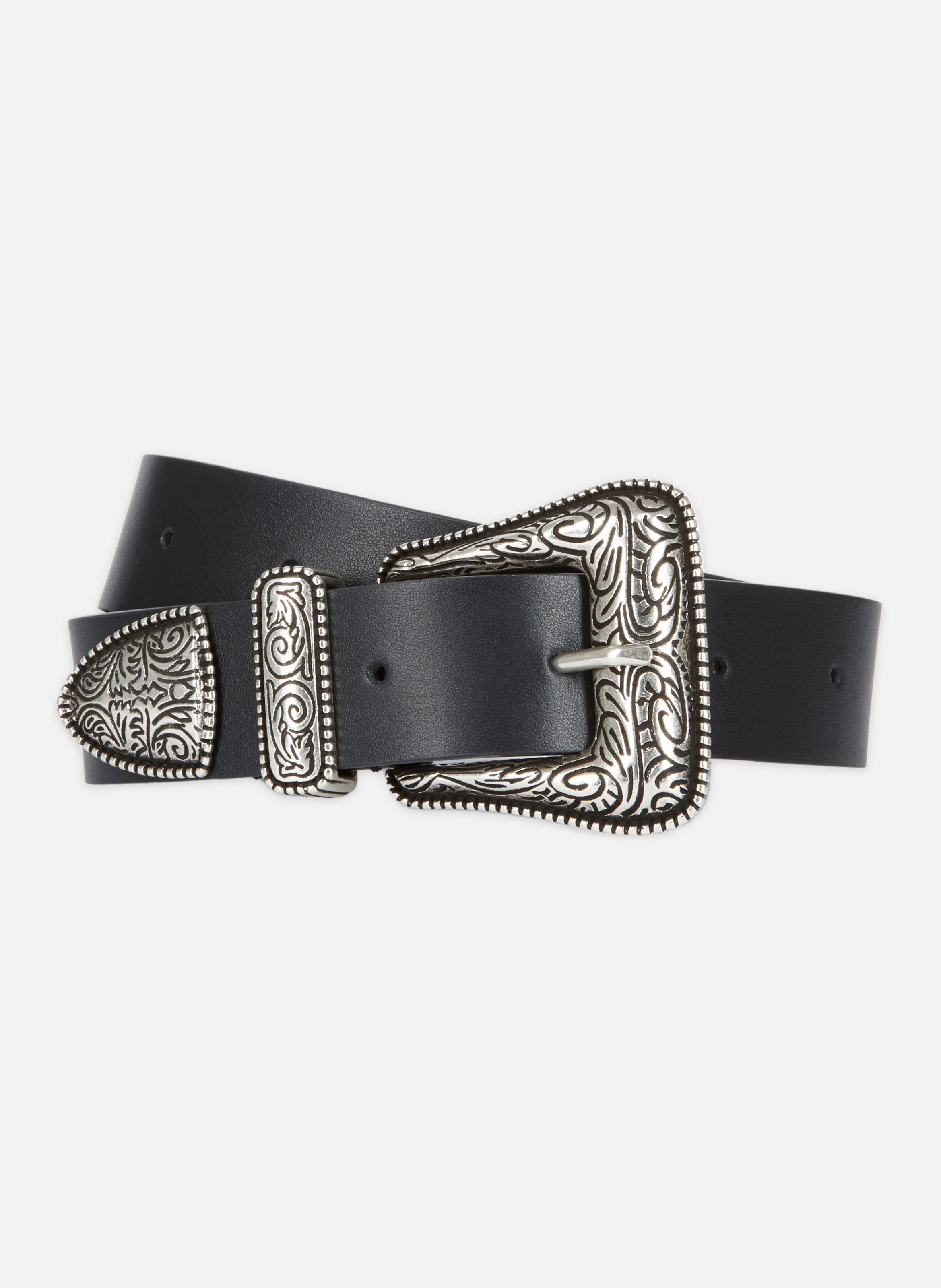 Ceinture en cuir boucle western unisexe THE KOOPLES Noir