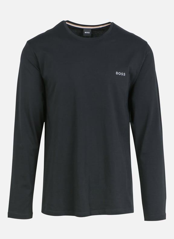 Tee-shirt à manches longues avec logo brodé en coton Noir by BOSS BOSS Tee-shirt à manches longues avec logo brodé en coton Noir